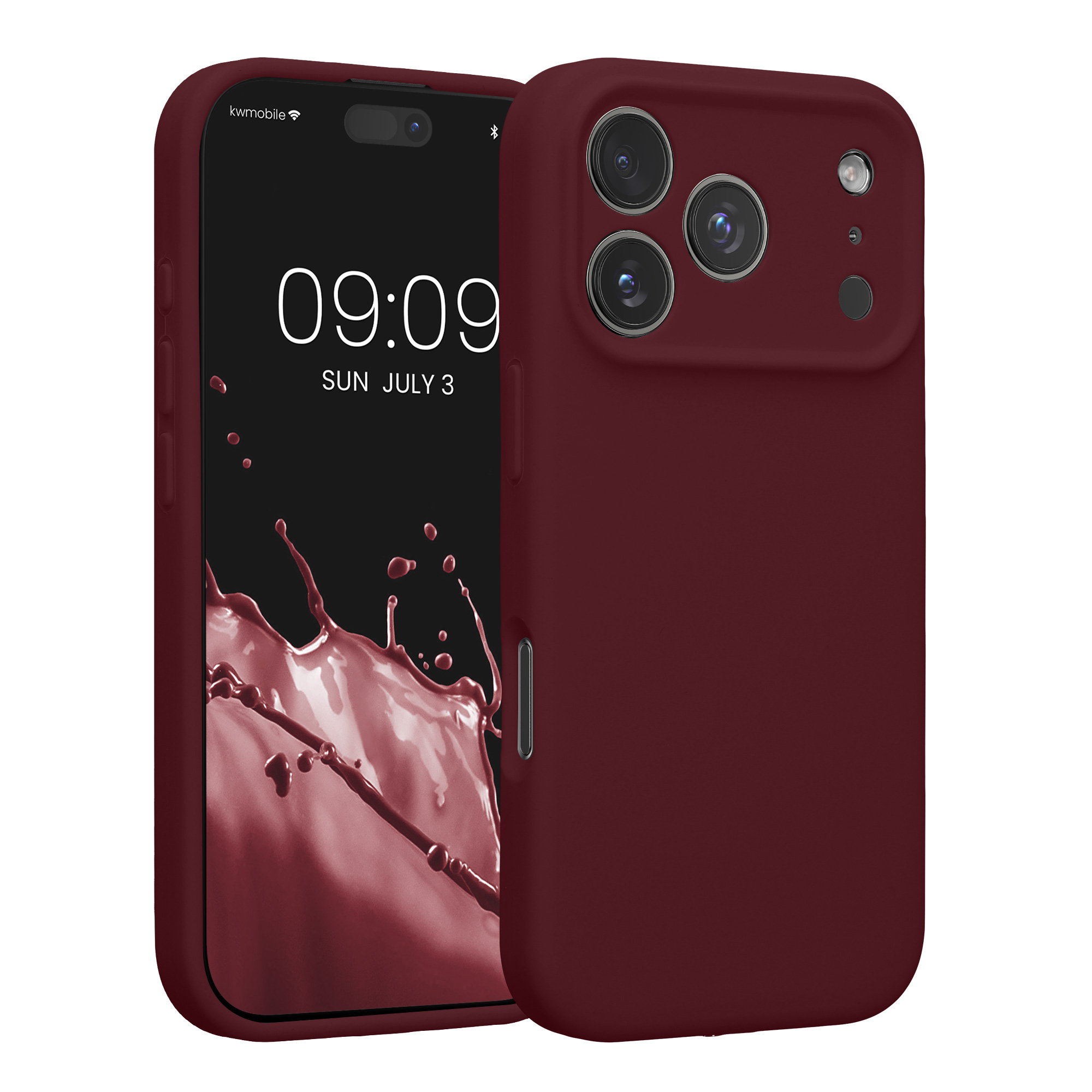 Tenký TPU silikonový kryt pro Apple iPhone 18 Pro / iPhone 17 Pro, povrch příjemný na dotek kwmobile ‑ vínově fialová