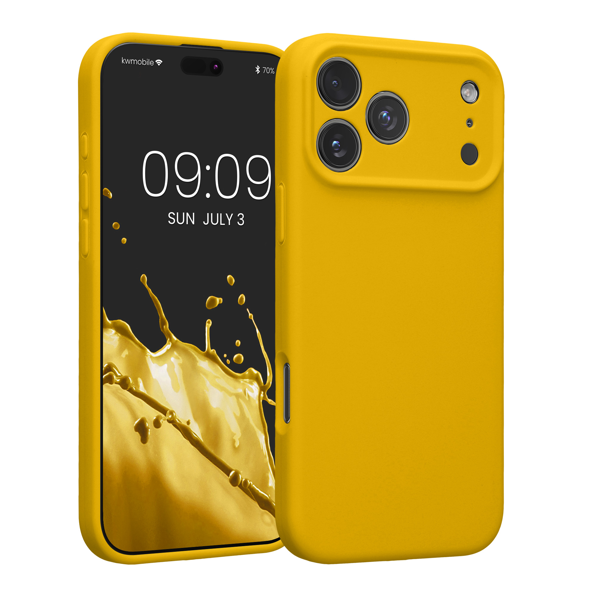Silikonový kryt Kwmobile pro iPhone 17 Pro Max - zářivě žlutá