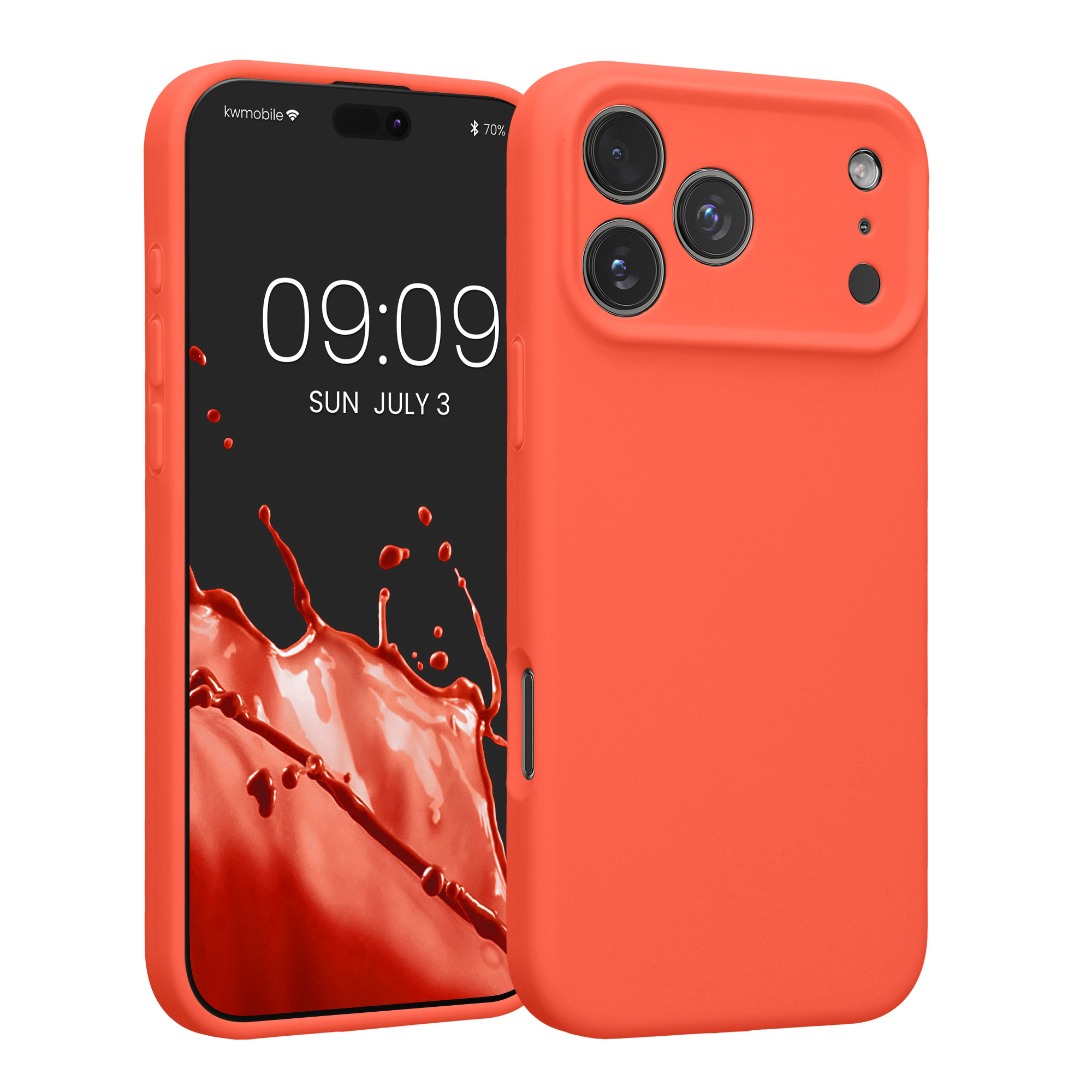 Silikonový kryt Kwmobile pro iPhone 17 Pro Max - neonově korálová