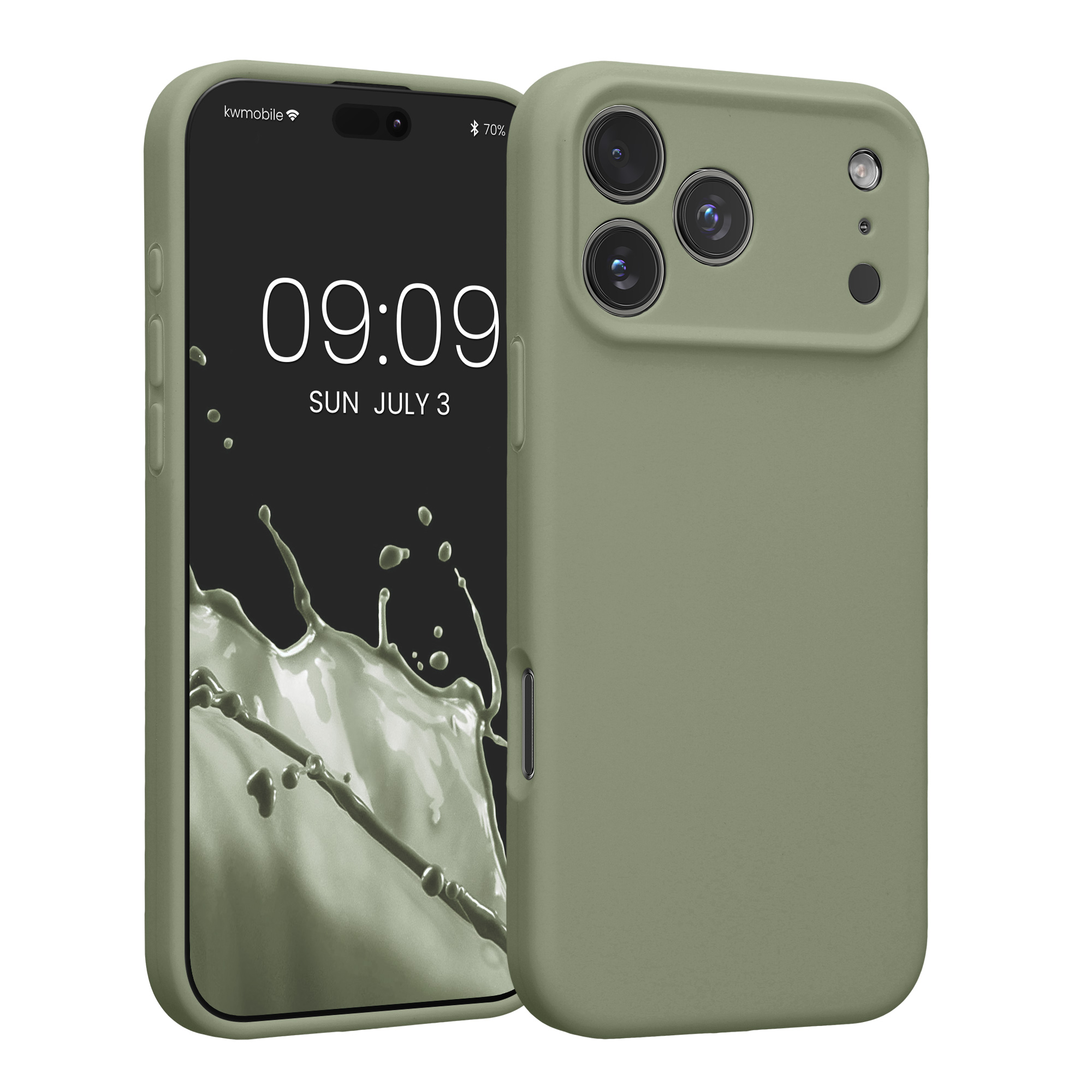 Pouzdro pro Apple iPhone 18 Pro Max / iPhone 17 Pro Max kwmobile tenké Soft Touch silikonové - šedozelená