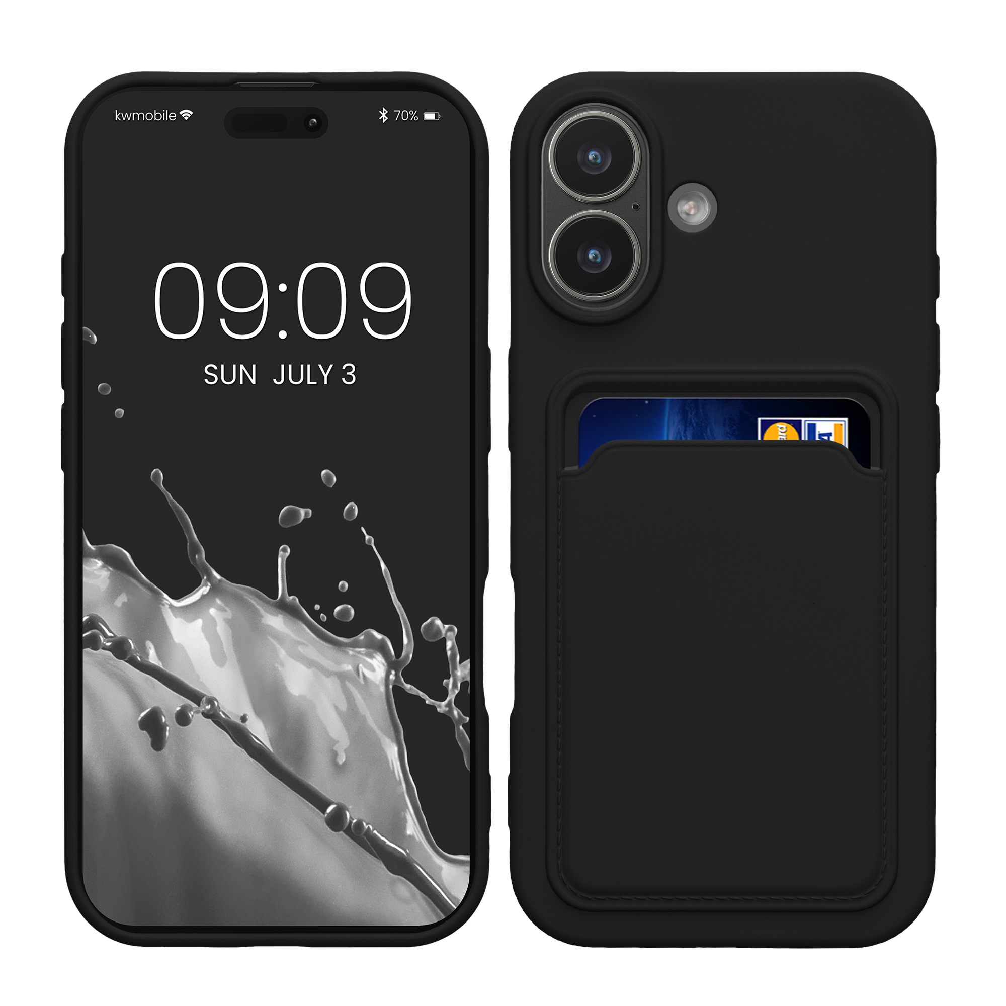 Kryt s držákem karty Kwmobile pro iPhone 17 - černá