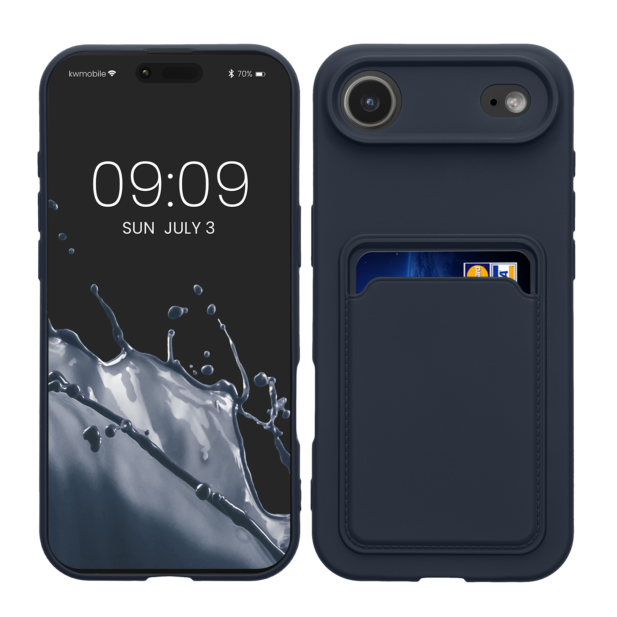 kwmobile měkký ochranný TPU kryt pro Apple iPhone Air, nárazuvzdorný, kompatibilní s bezdrátovým nabíjením, tmavě modrá