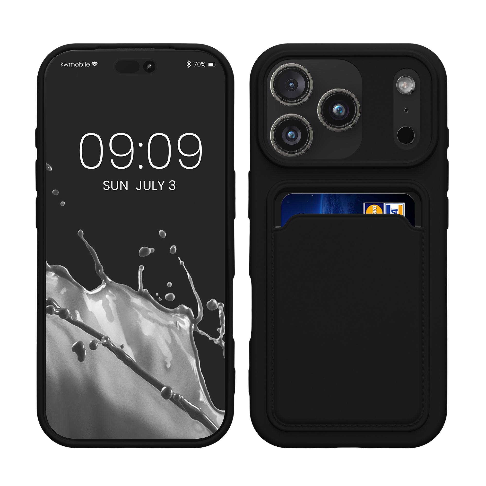 Kryt s držákem karty Kwmobile pro iPhone 17 Pro - černá