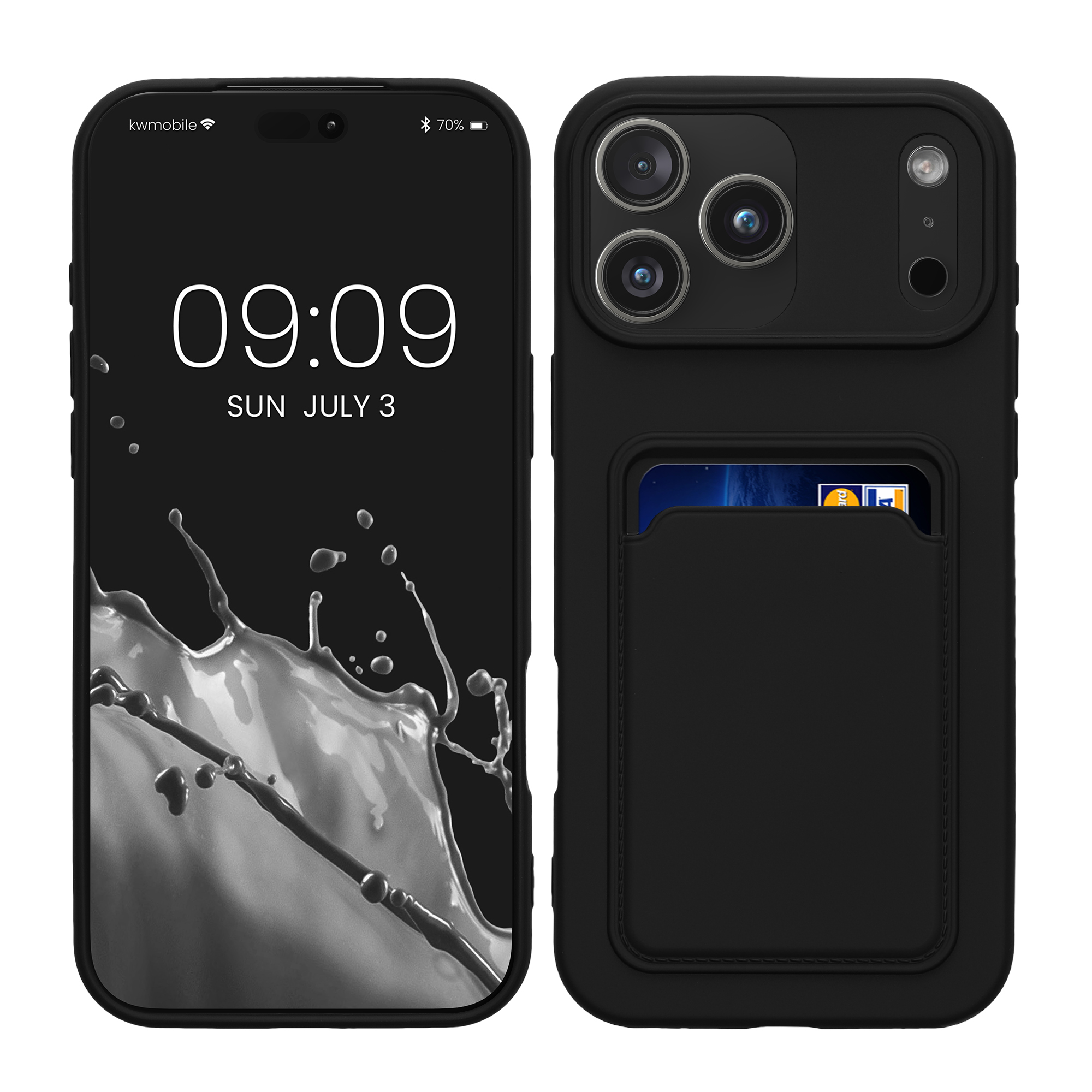 Kryt s držákem karty Kwmobile pro iPhone 17 Pro Max - černá
