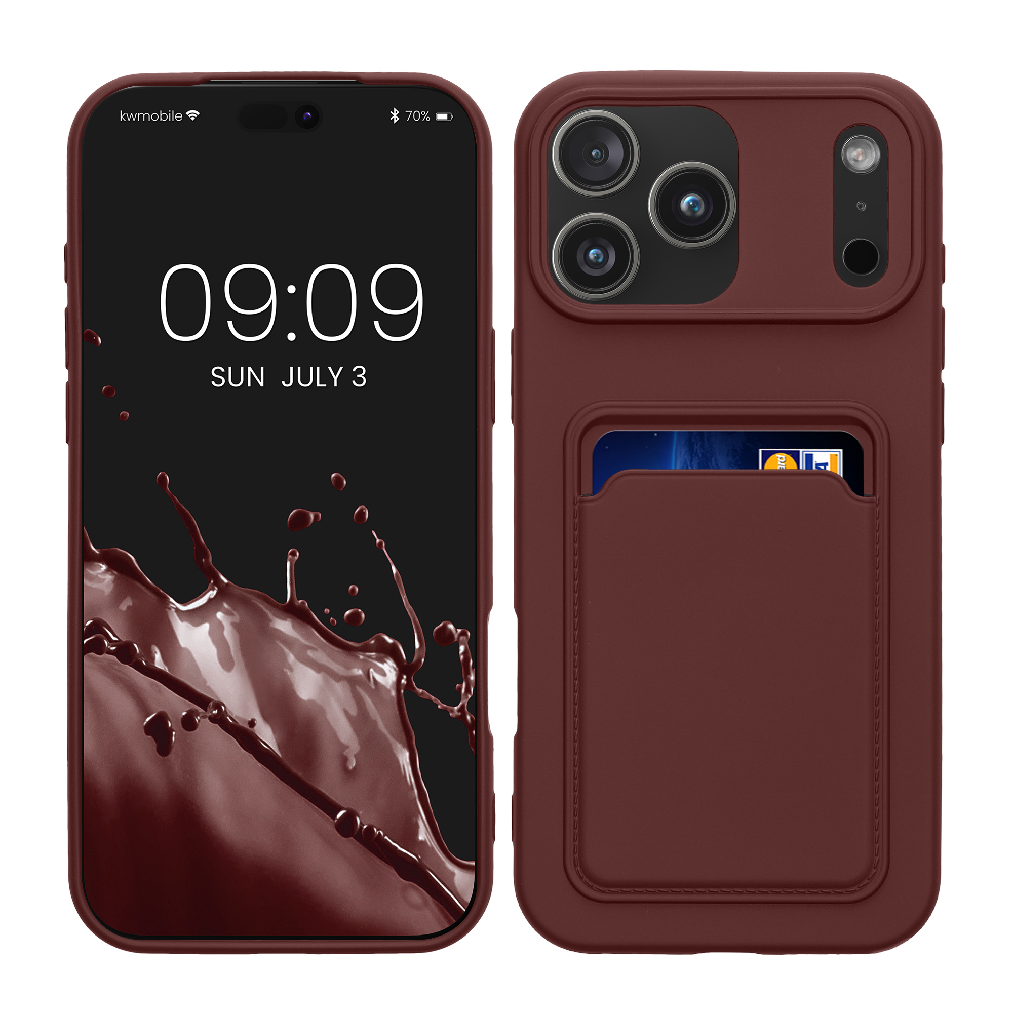 Kryt s držákem karty Kwmobile pro iPhone 17 Pro Max - tawny red