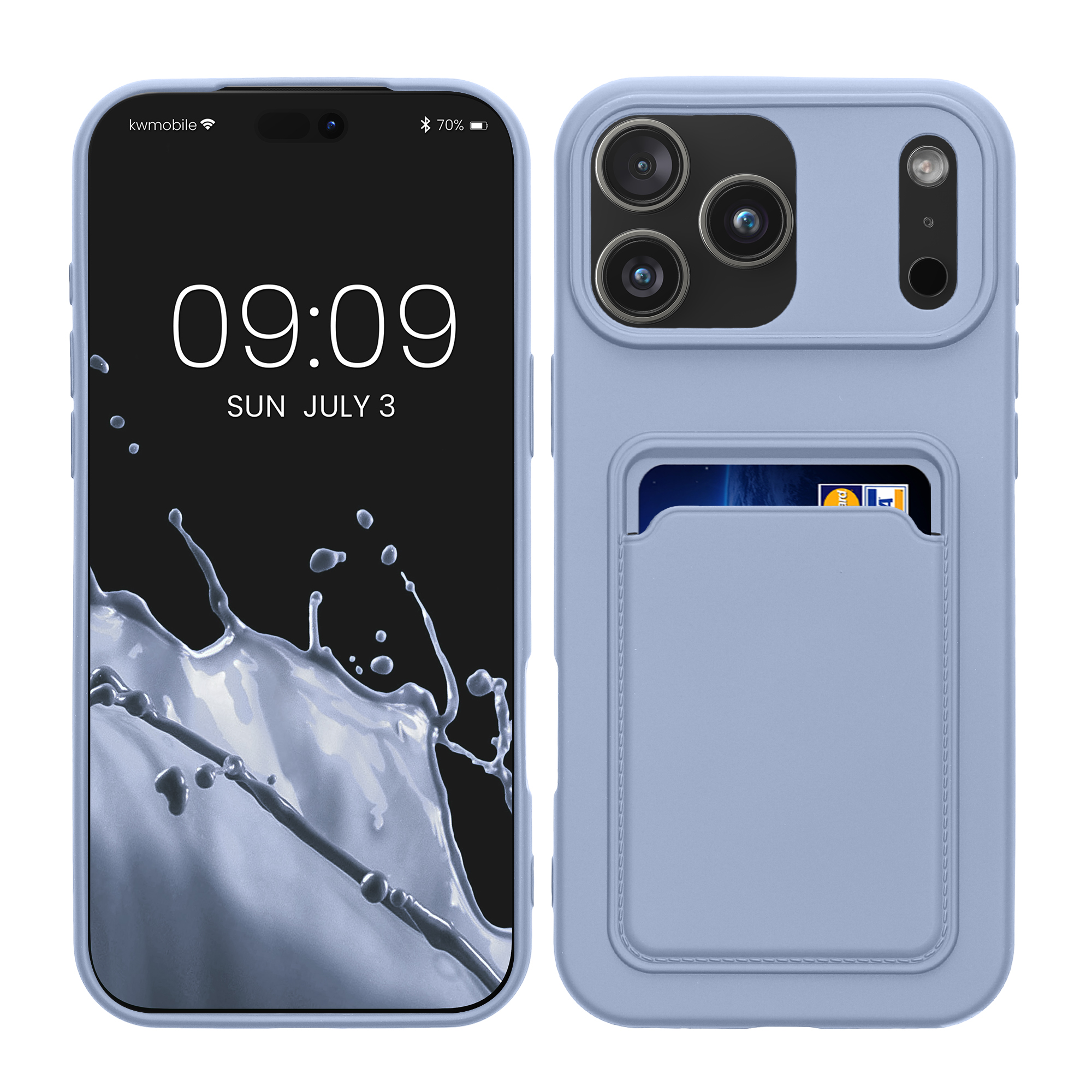 Pouzdro pro Apple iPhone 18 Pro Max / iPhone 17 Pro Max s přihrádkou na kartu kwmobile kapsa na kartu TPU - levandulová