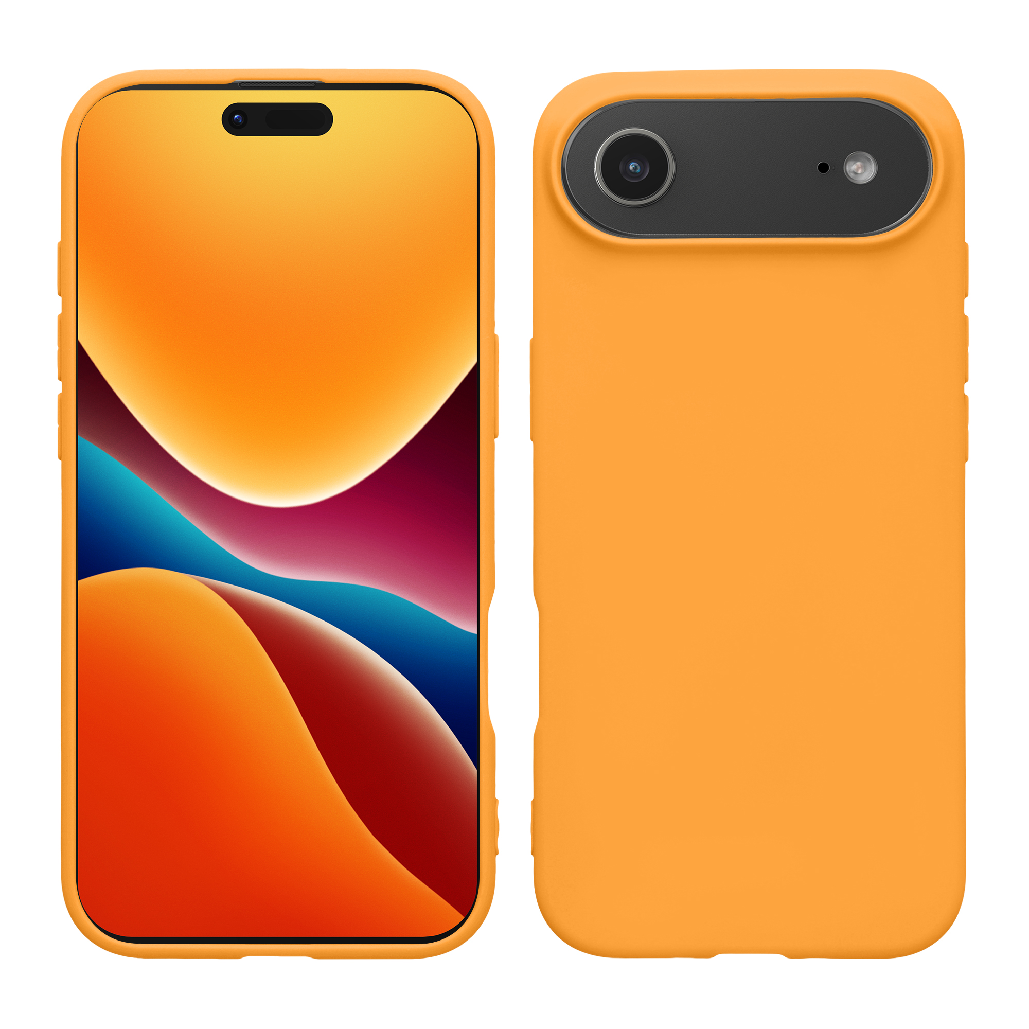 kwmobile měkký ochranný TPU kryt pro Apple iPhone Air, nárazuvzdorný, kompatibilní s bezdrátovým nabíjením, ovocně oranžová