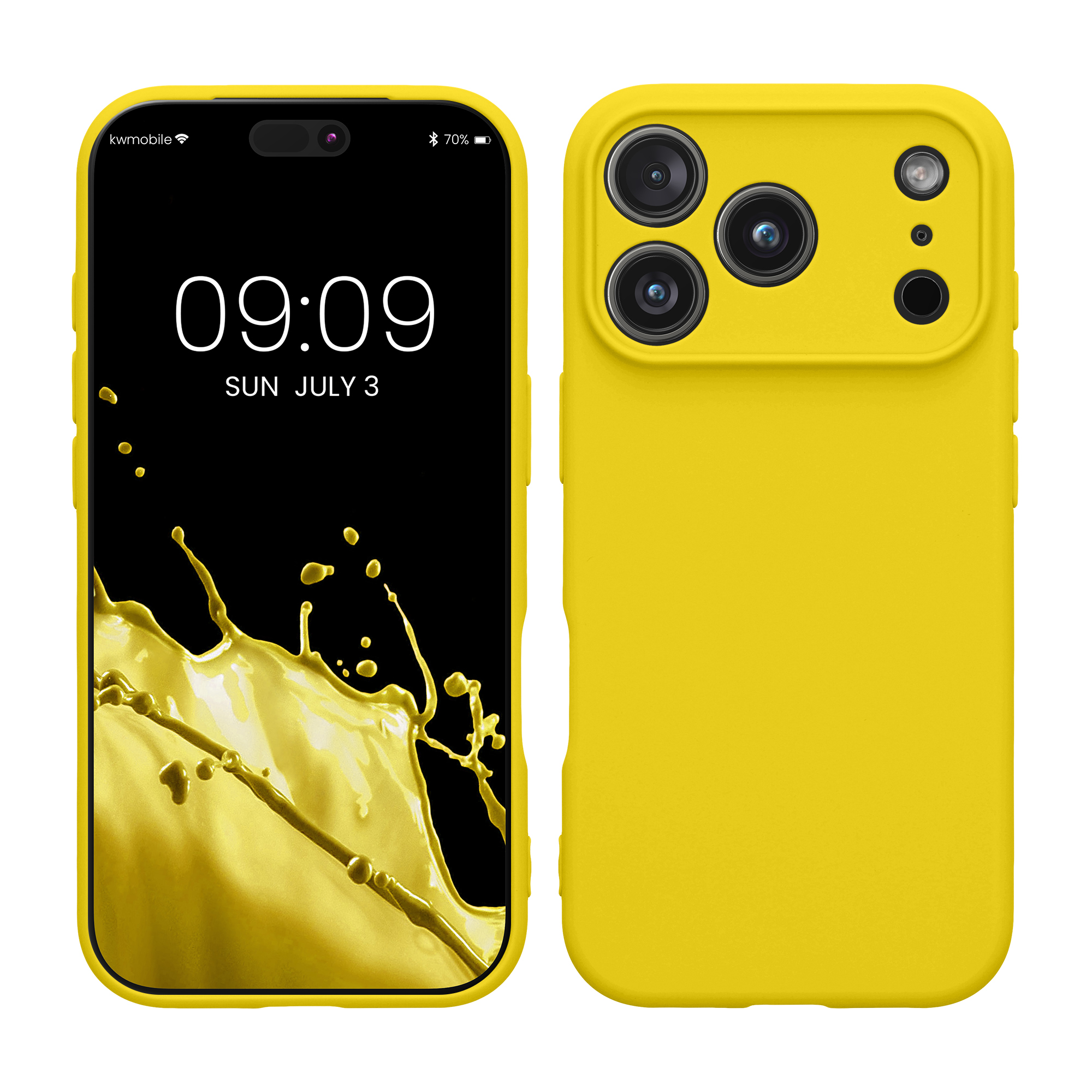 Pouzdro pro Apple iPhone 18 Pro / iPhone 17 Pro kwmobile tenké TPU - zářivě žlutá