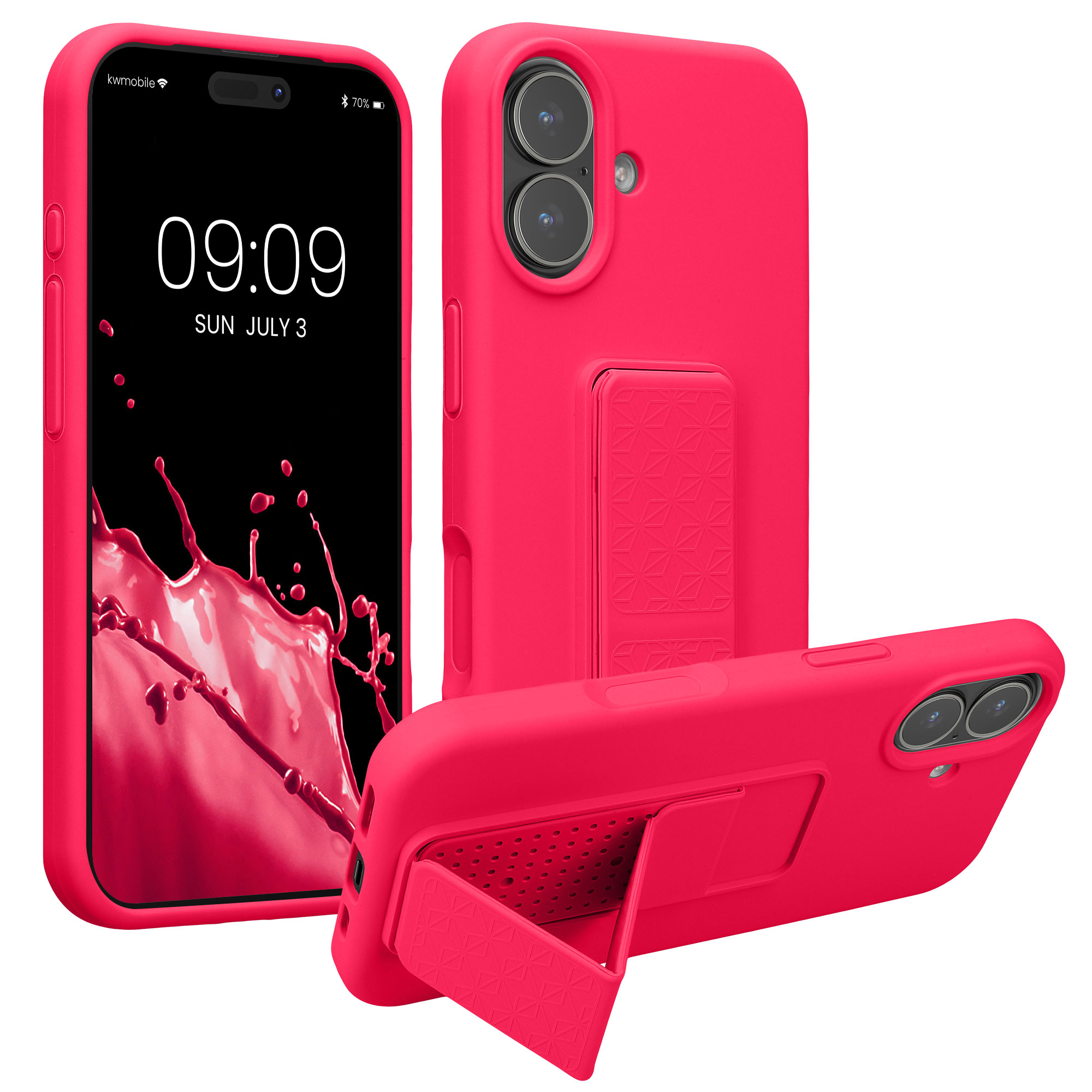 Silikonový kryt Kwmobile pro iPhone 17 - neonově růžová