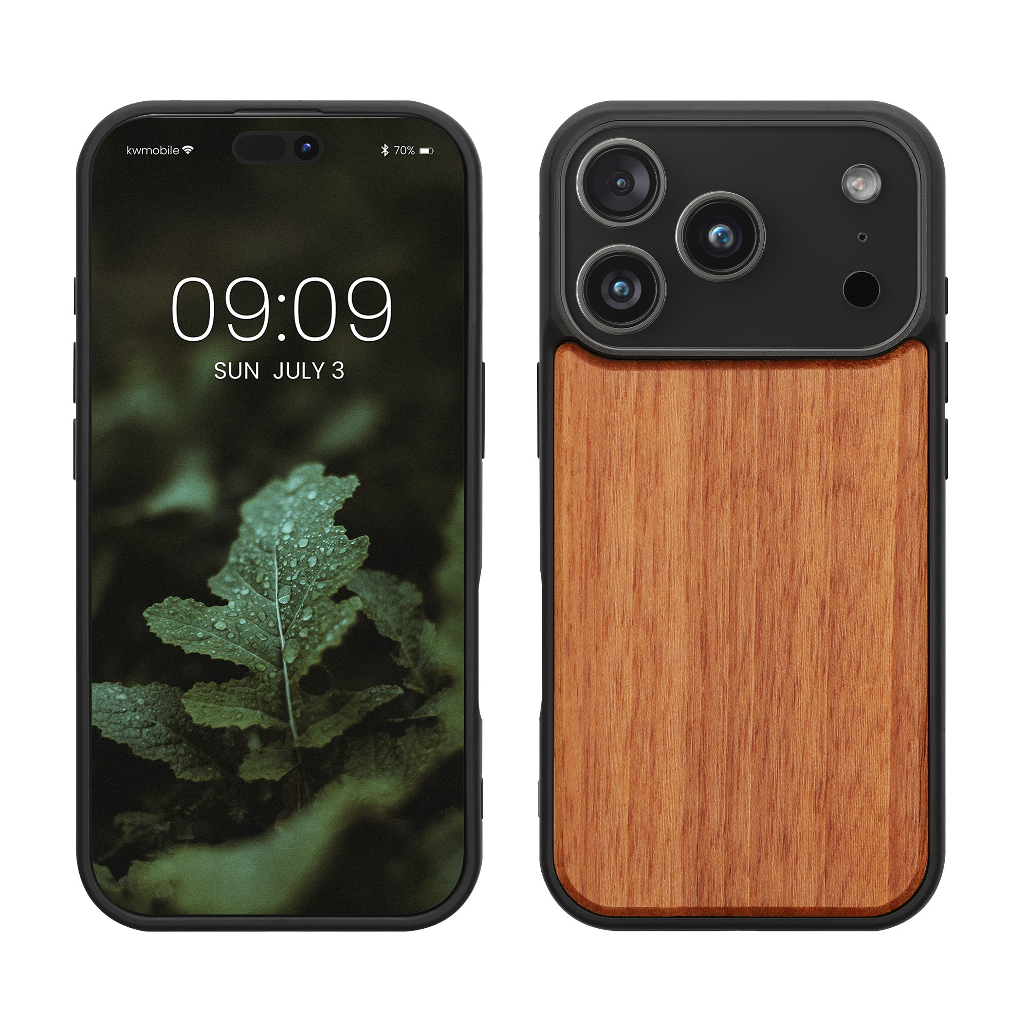 Dřevěný kryt na mobil Apple iPhone 18 Pro / 17 Pro - kwmobile, přírodní