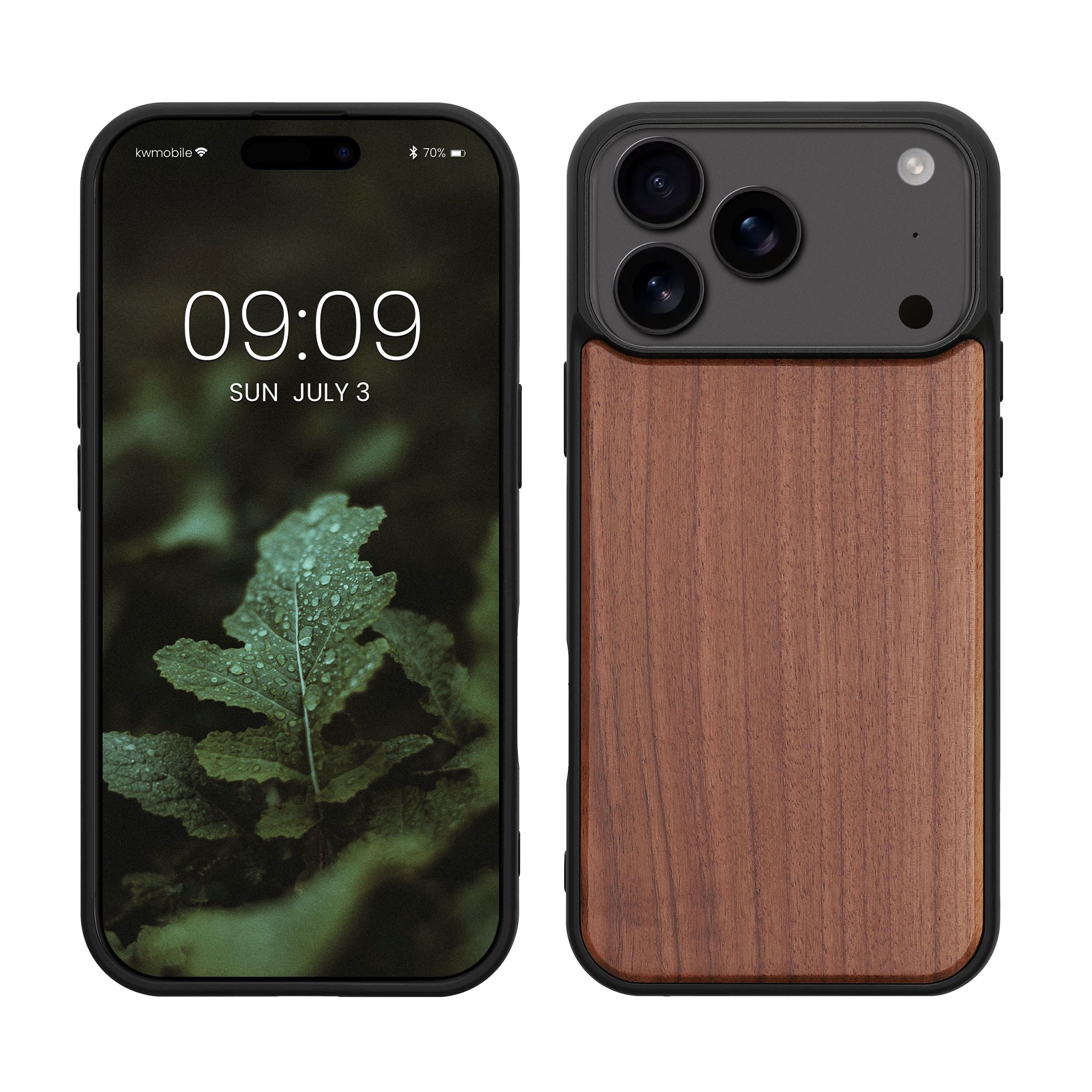 Dřevěný kryt Kwmobile pro iPhone 17 Pro Max - tmavě hnědá