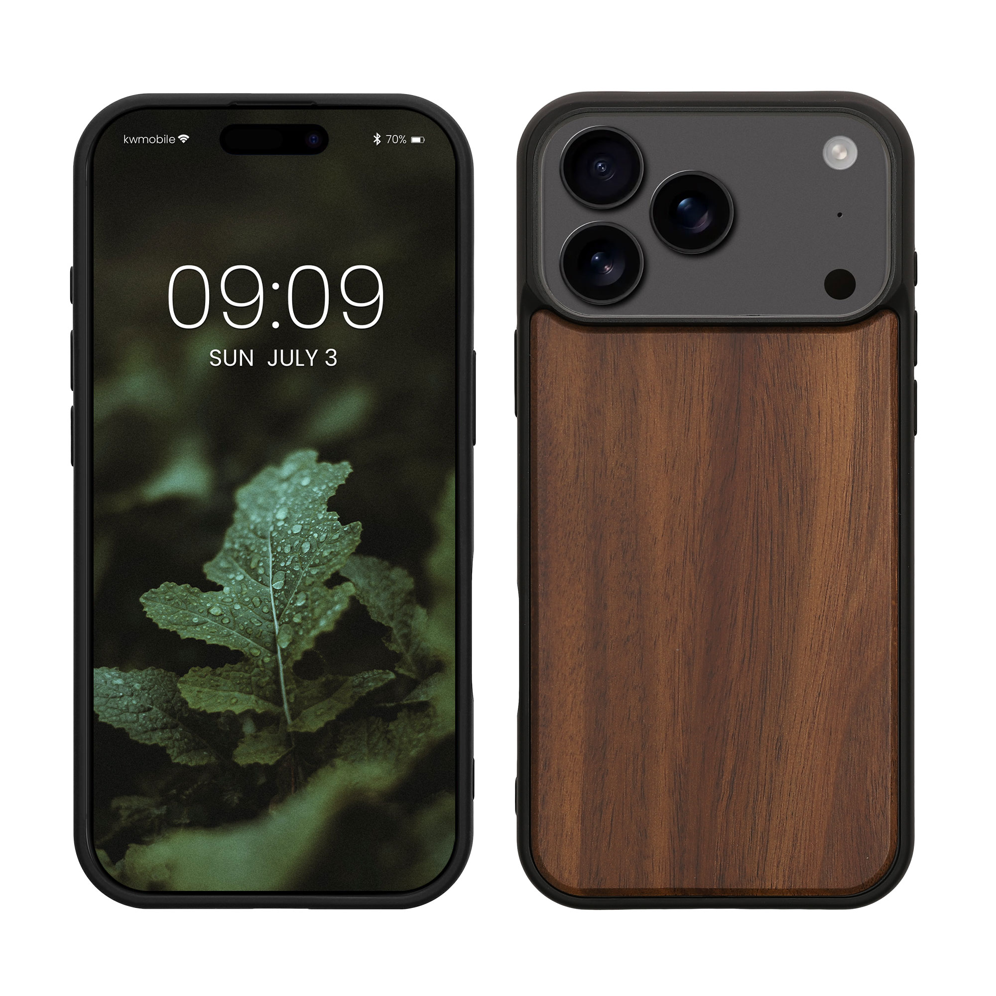 Dřevěné pouzdro pro Apple iPhone 18 Pro Max / iPhone 17 Pro Max kwmobile - tvrdý obal vintage hnědá / hnědá