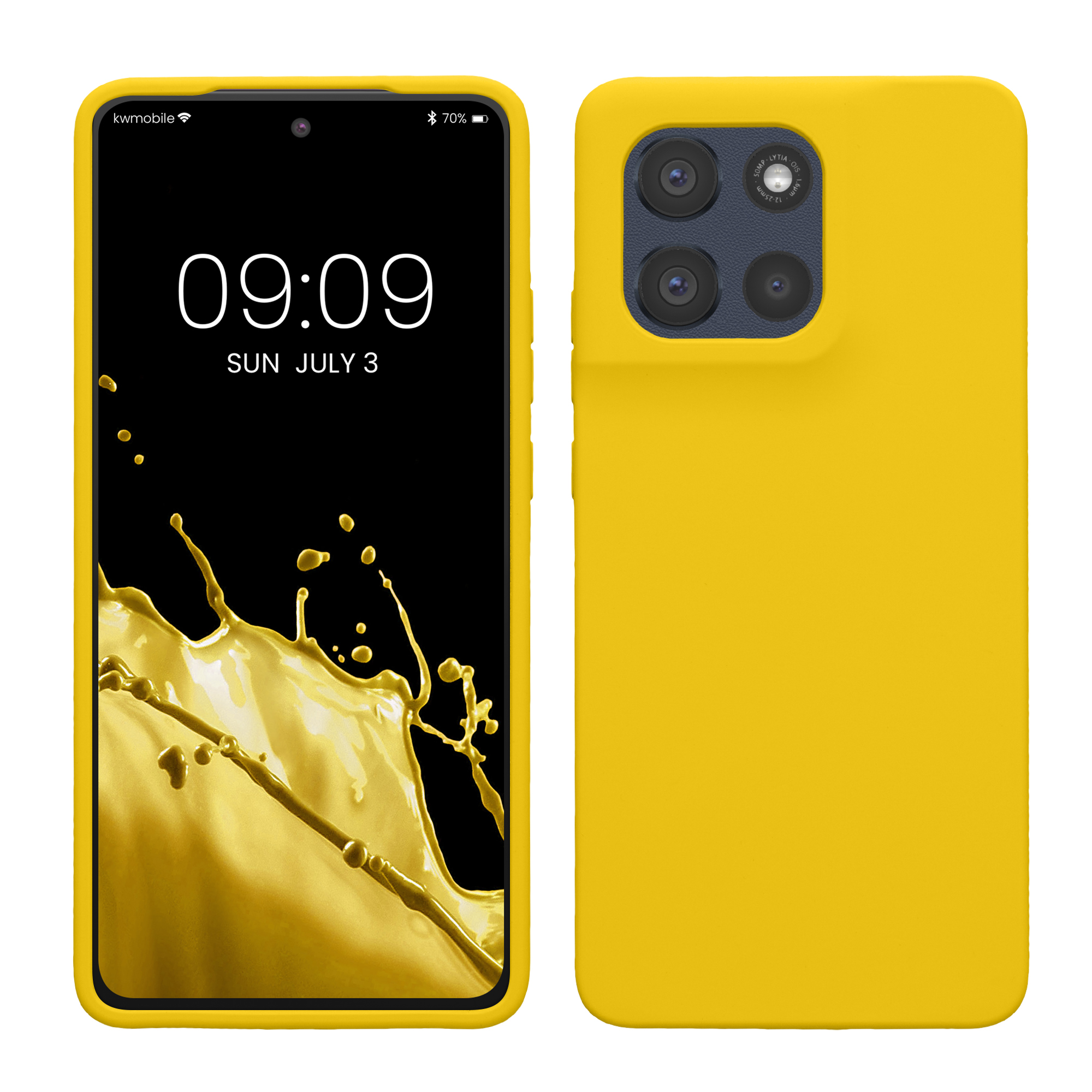 Kwmobile Silikonový kryt Motorola Moto G86 5G zářivě žlutá