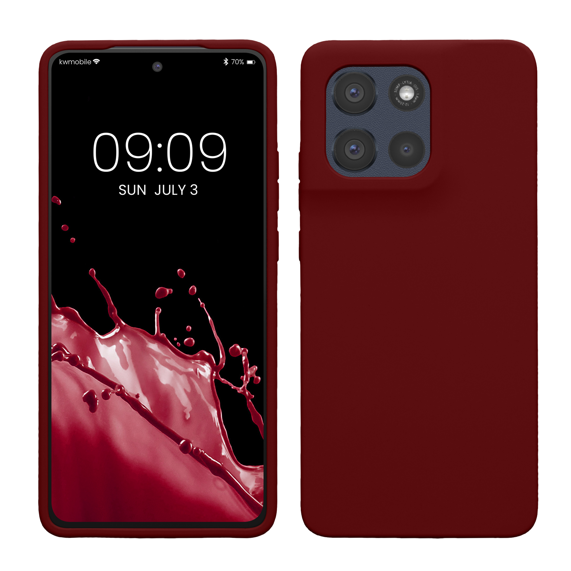 Kwmobile Silikonový kryt Motorola Moto G86 5G rebarborově červená