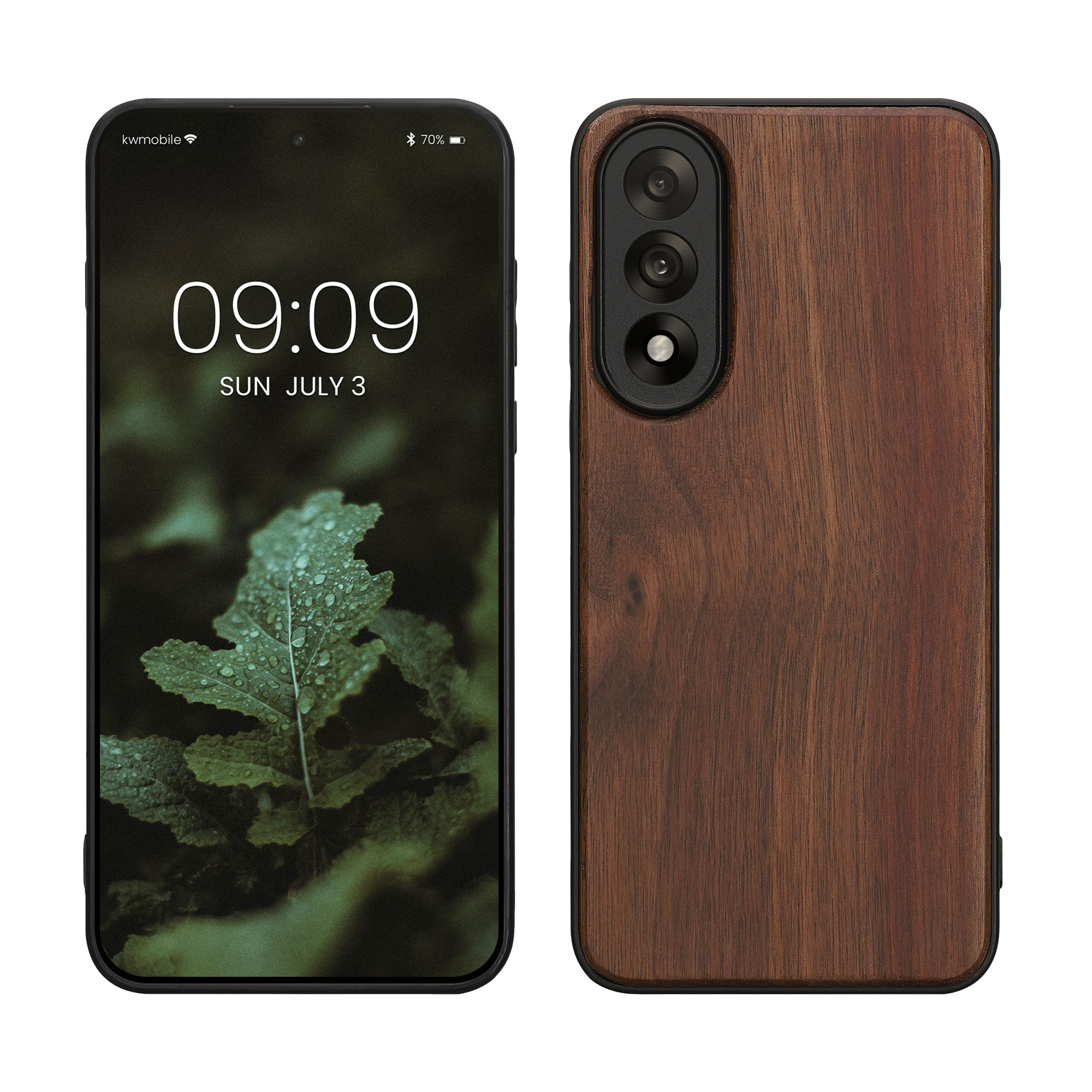 Dřevěný kryt kwmobile pro OnePlus Nord 5, tmavě hnědá
