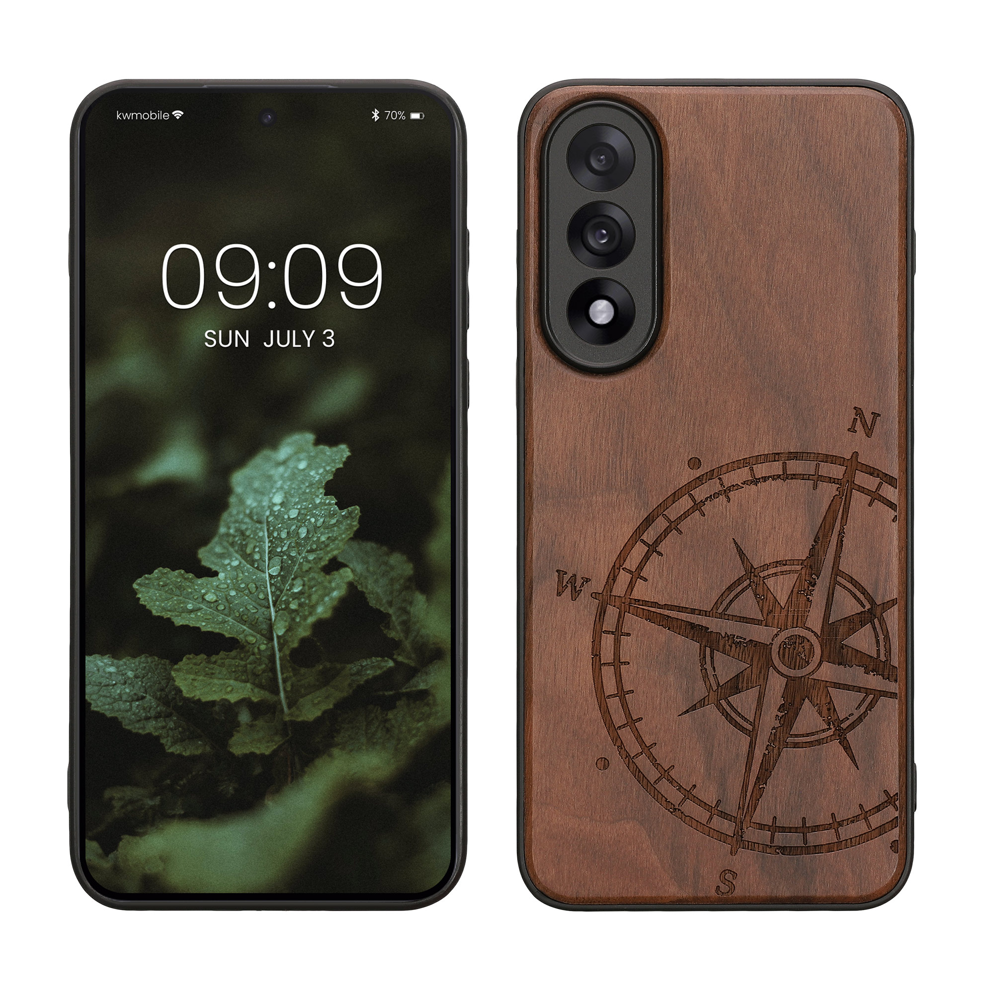 Dřevěný kryt kwmobile pro OnePlus Nord 5, tmavě hnědá