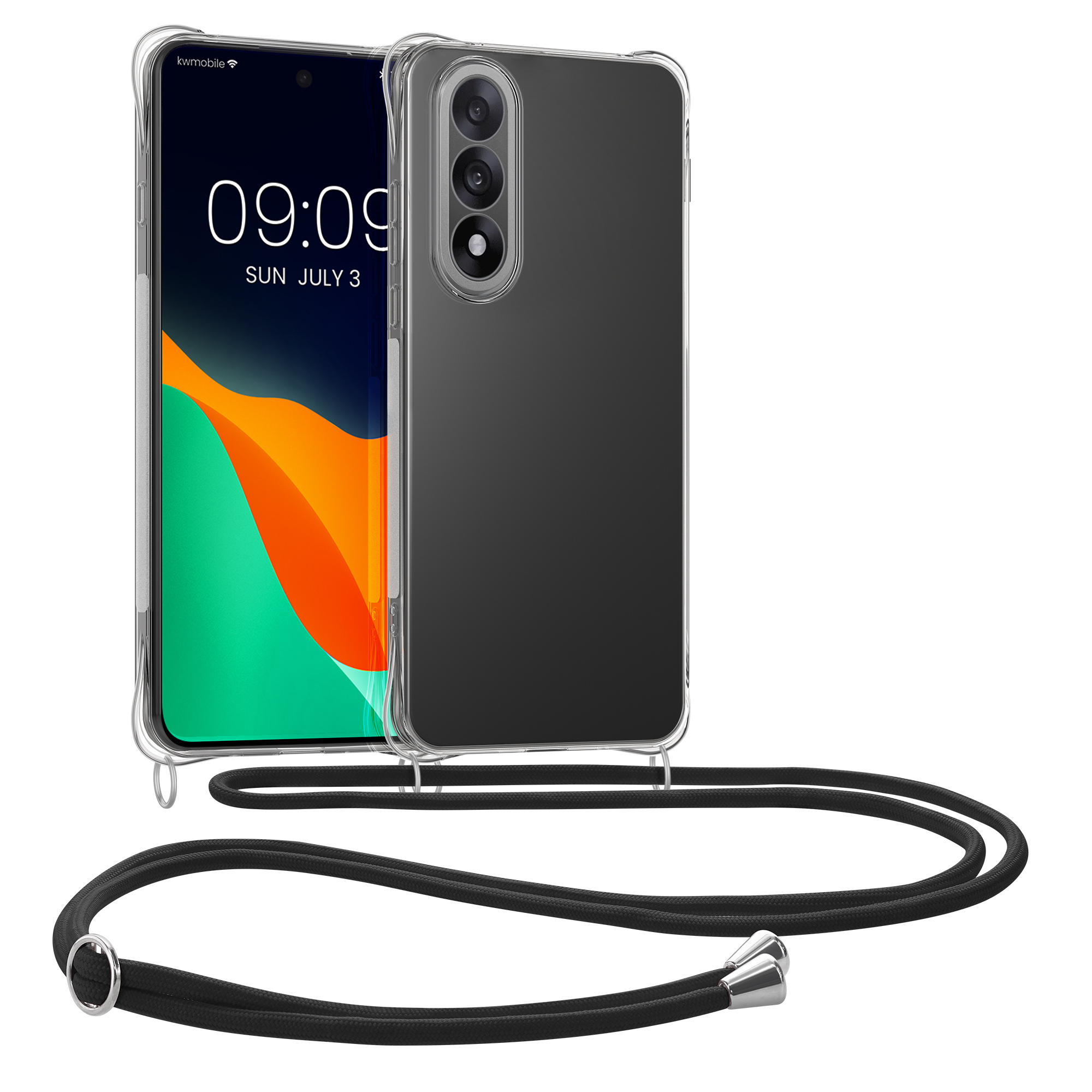 Crossbody kryt kwmobile pro OnePlus Nord 5, černá / transparentní
