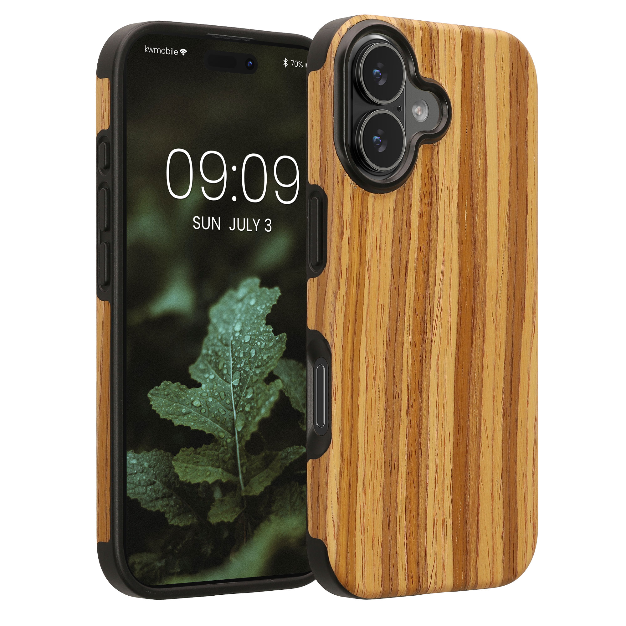 Pouzdro s dřevěným vzhledem pro Apple iPhone 17 kwmobile dřevěné - dřevěný vzor, vintage hnědá