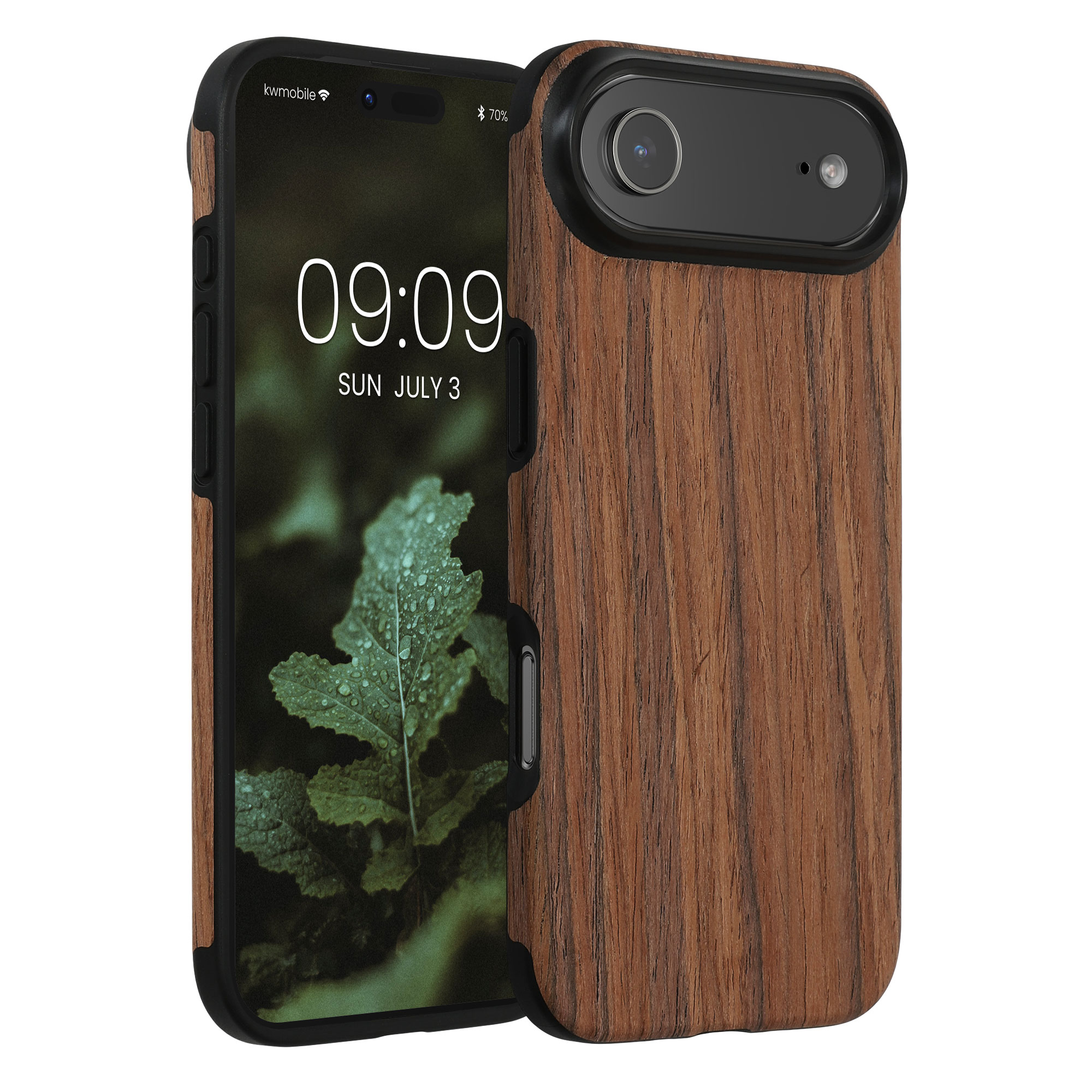 kwmobile Wood Optics kryt pro Apple iPhone Air - TPU ochranný obal in Two-Tone Wood Design - Woodgrain hnědá