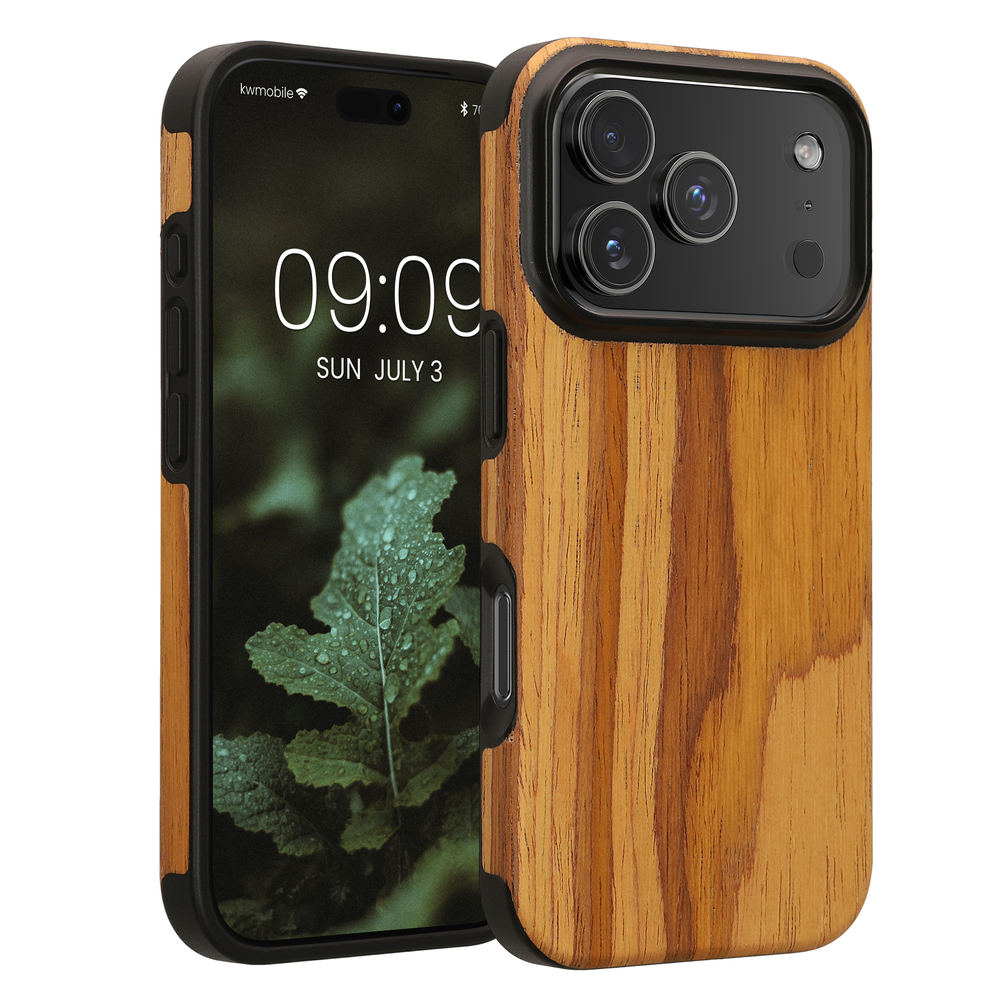 Pouzdro s dřevěným vzhledem pro Apple iPhone 17 Pro kwmobile dřevěné - dřevěný vzor, vintage hnědá