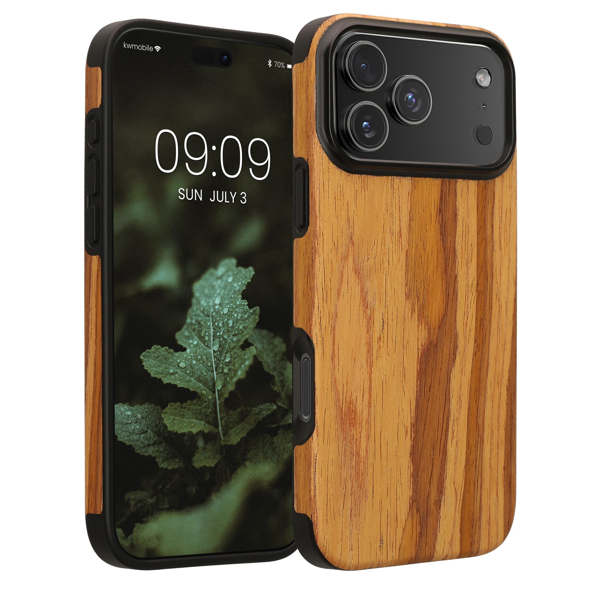 Pouzdro s dřevěným vzhledem pro Apple iPhone 17 Pro Max kwmobile dřevěné - dřevěný vzor, vintage hnědá