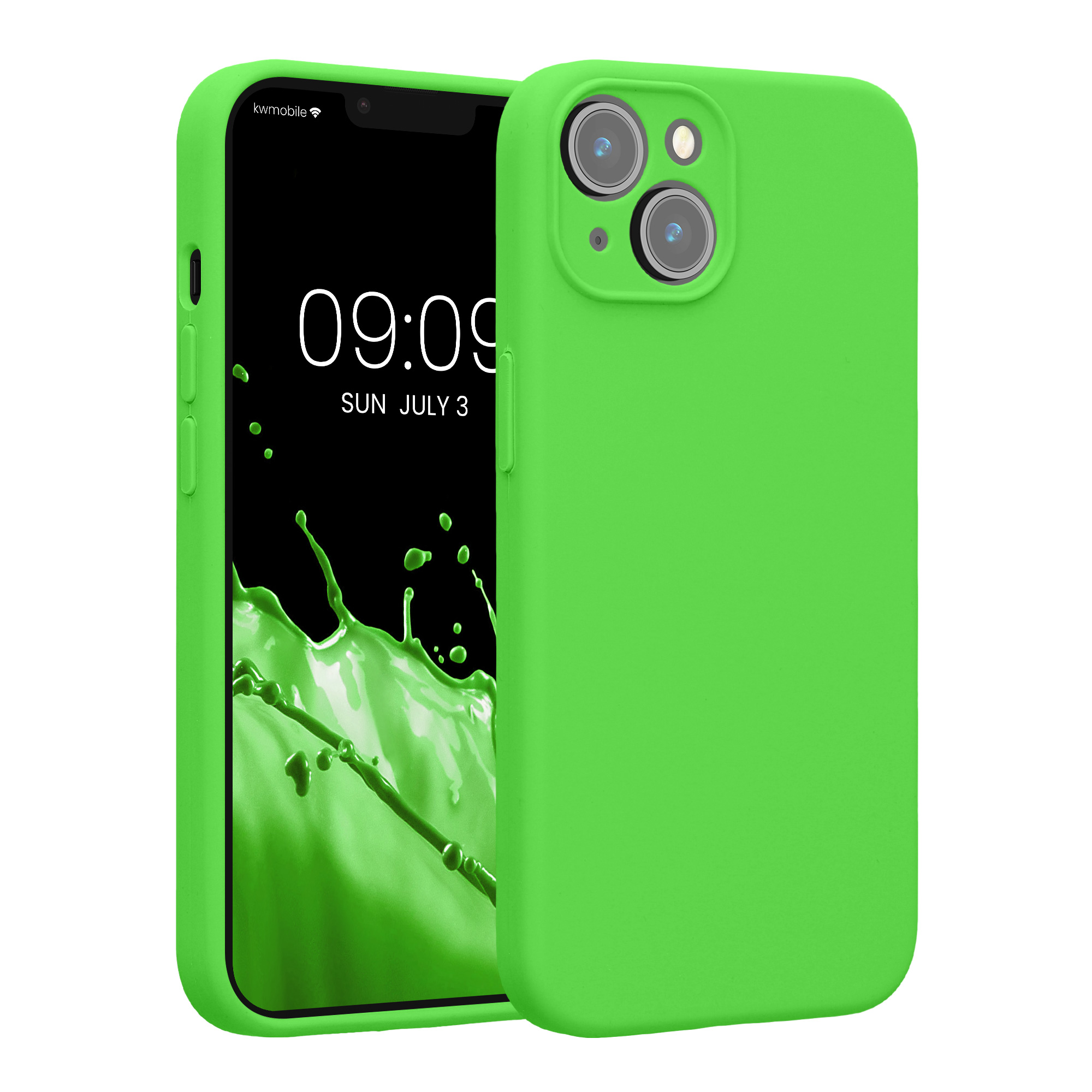 Kryt na mobil iPhone 14 kwmobile tenký soft touch TPU Lime zelená