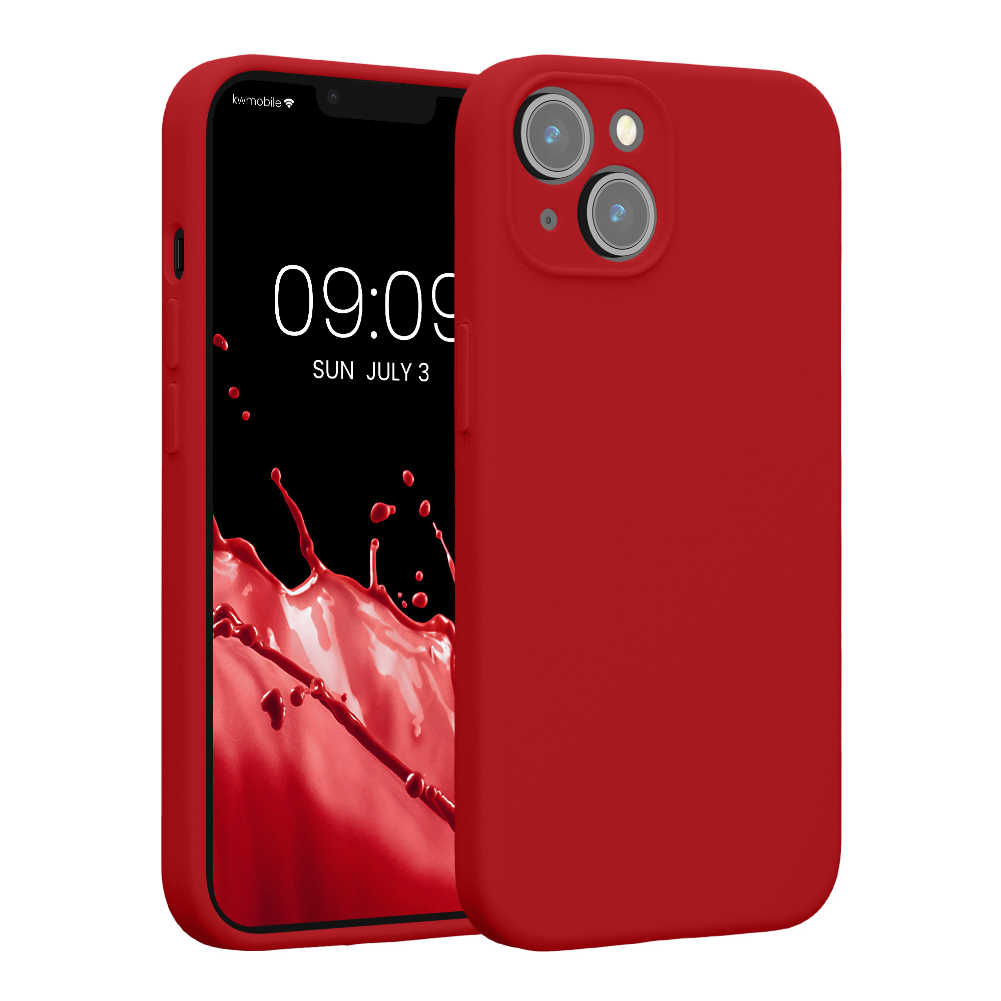 Kryt na mobil iPhone 14 kwmobile tenký soft touch TPU Rhubarb červená