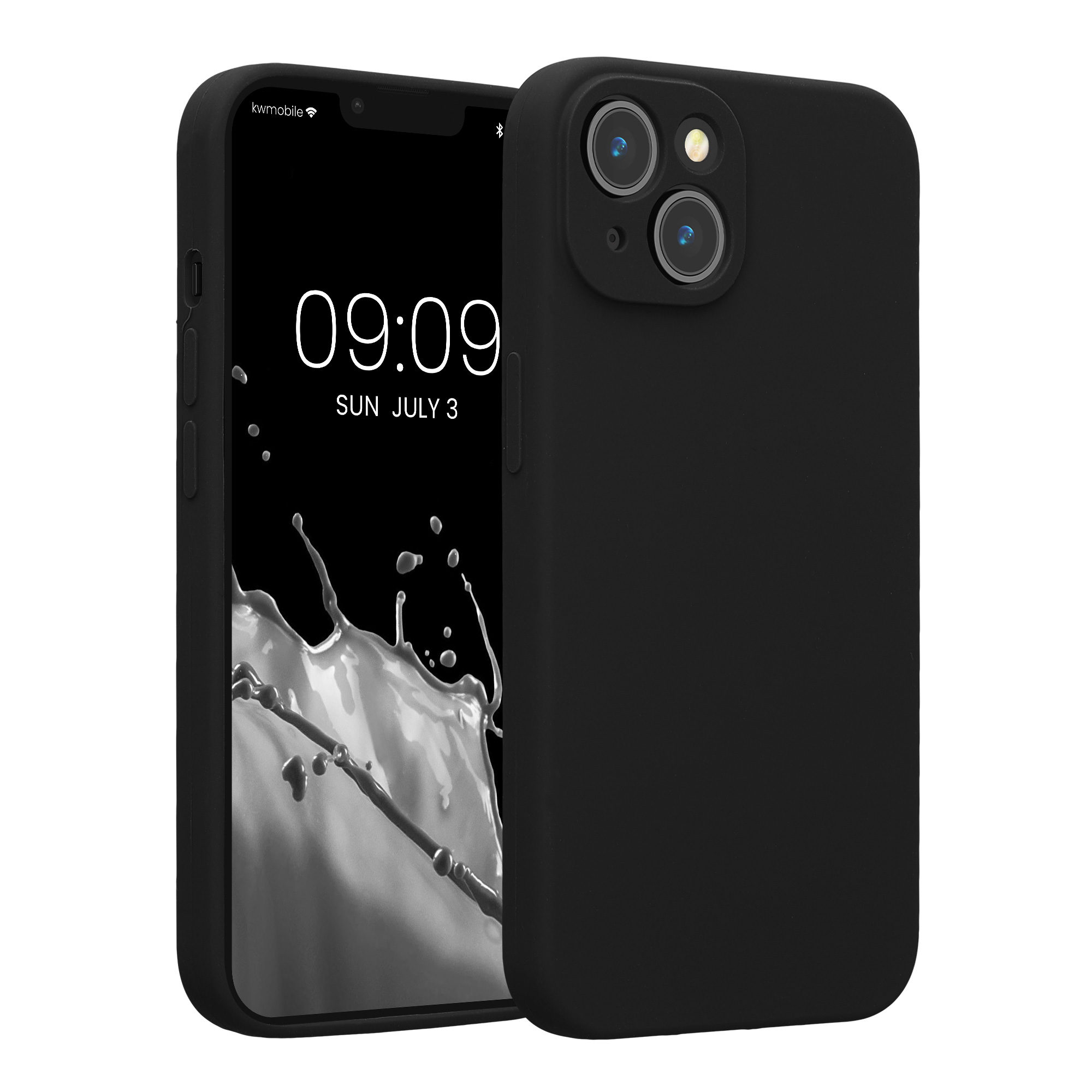 Pouzdro pro Apple iPhone 14 kwmobile tenké Soft Touch silikonové - černá