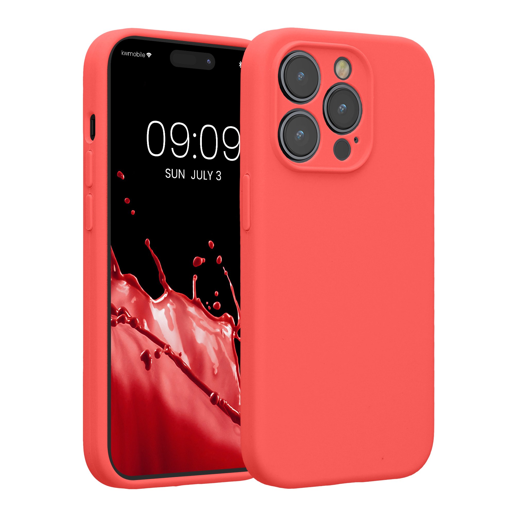 Kryt kwmobile slim soft-touch iPhone 14 Pro Neon Coral