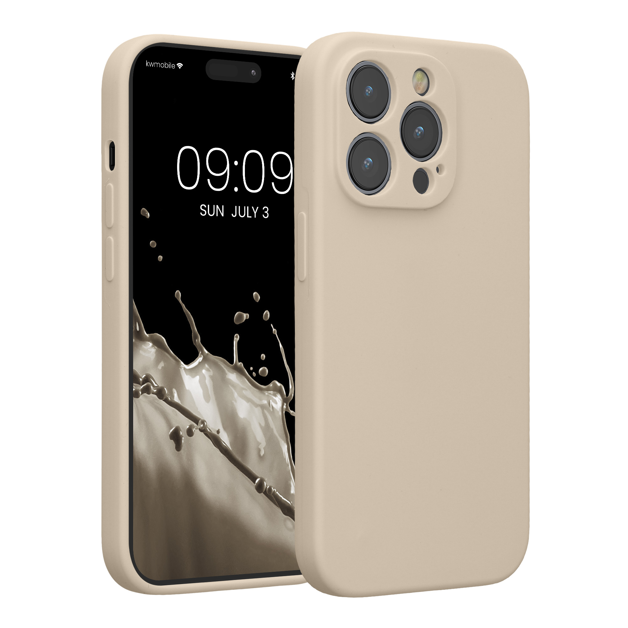 Pouzdro pro Apple iPhone 14 Pro kwmobile tenké silikonové - krémová