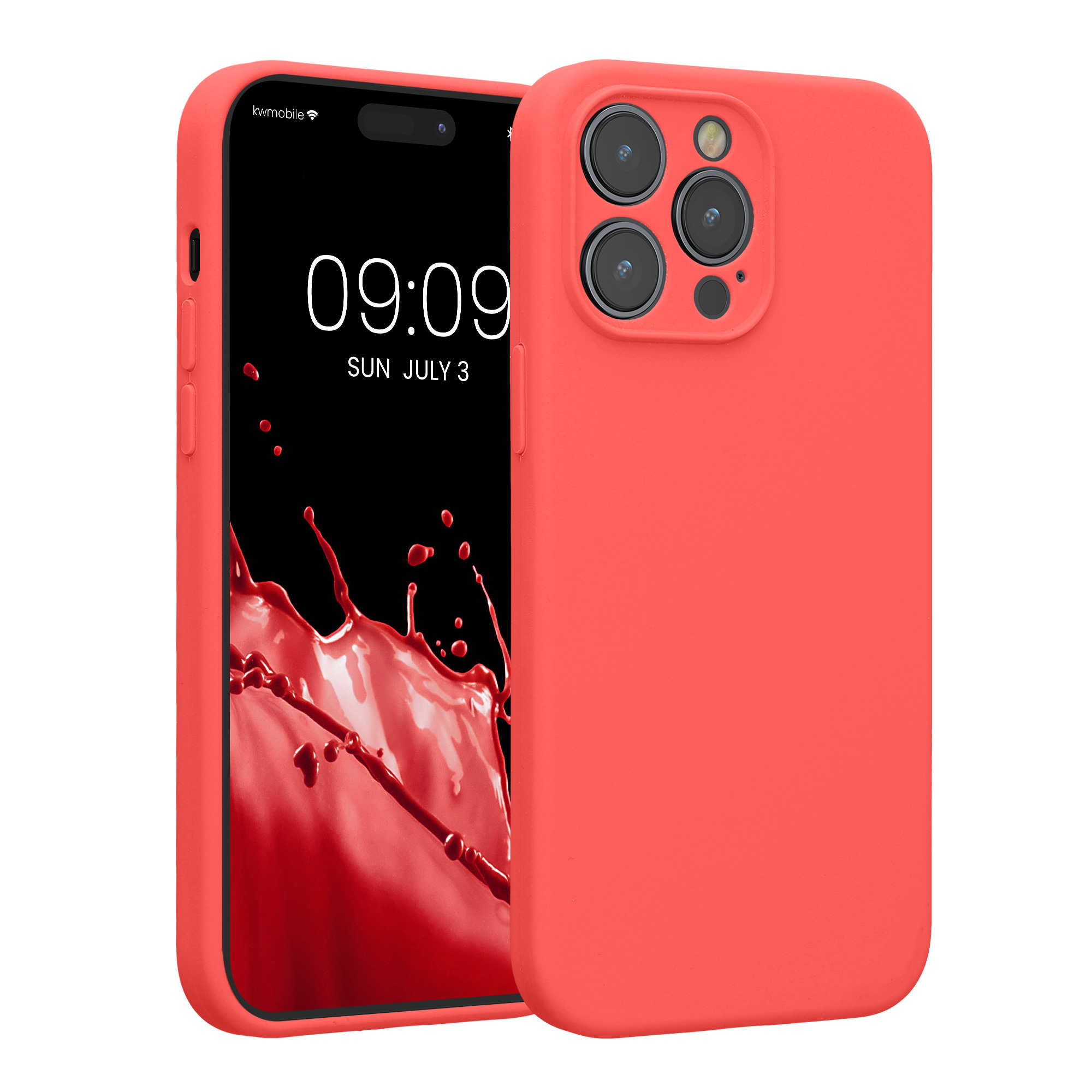 Kryt kwmobile slim soft-touch iPhone 14 Pro Max Neon Coral