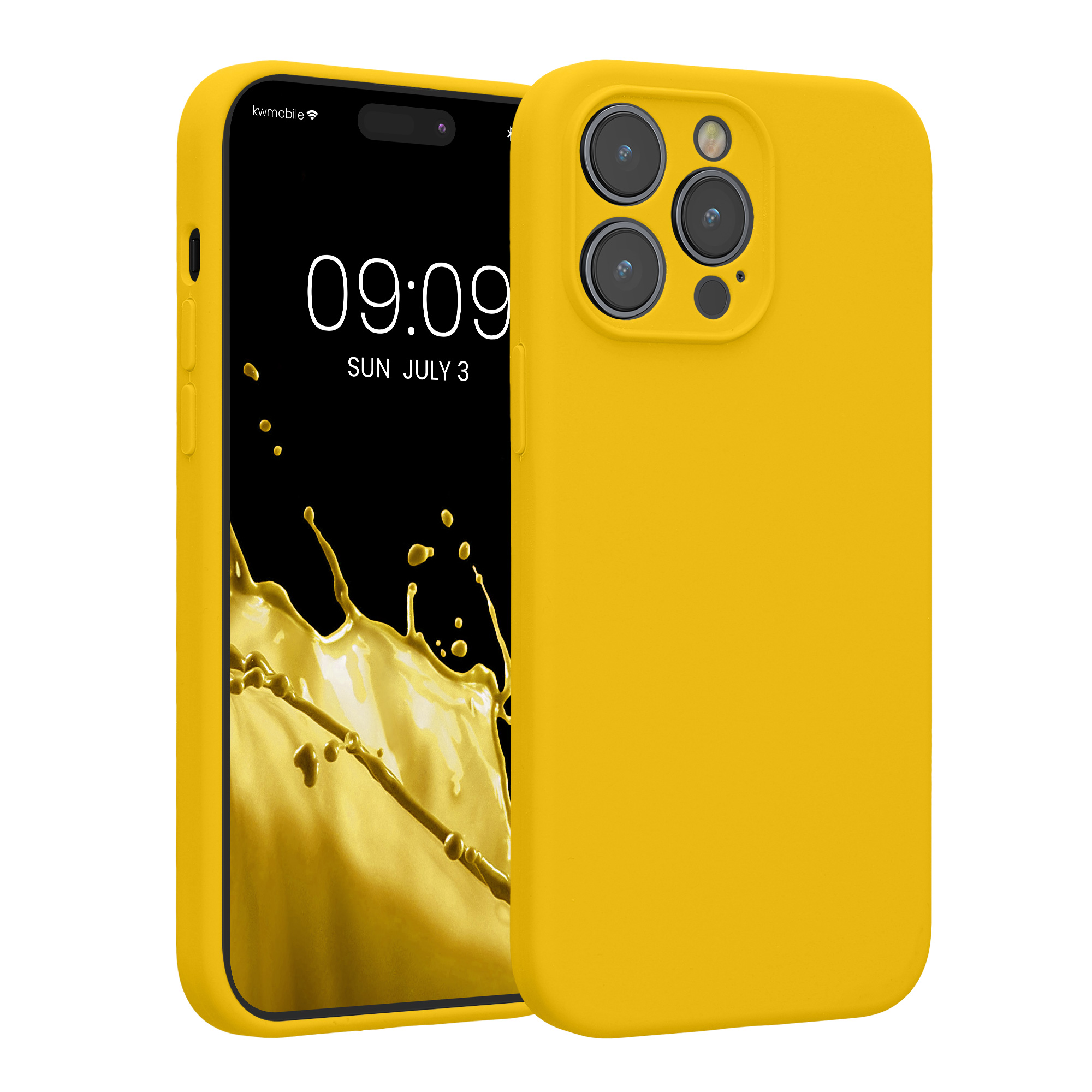 Kryt kwmobile slim soft-touch iPhone 14 Pro Max žlutá