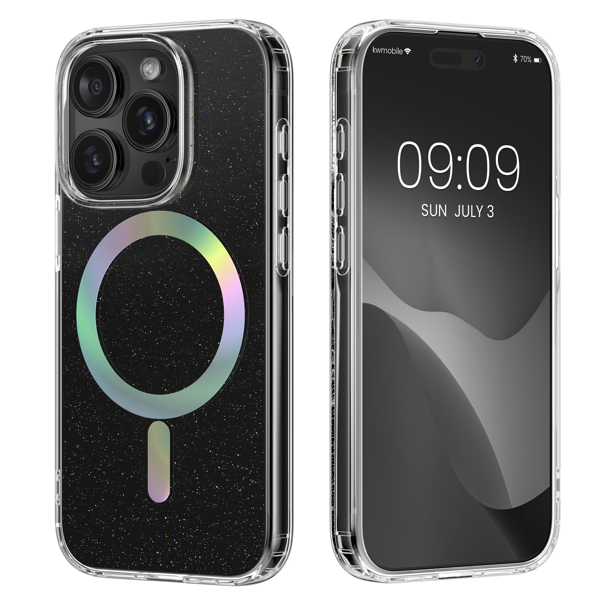 Magnetický kryt kwmobile pro iPhone 15 Pro - třpytivá