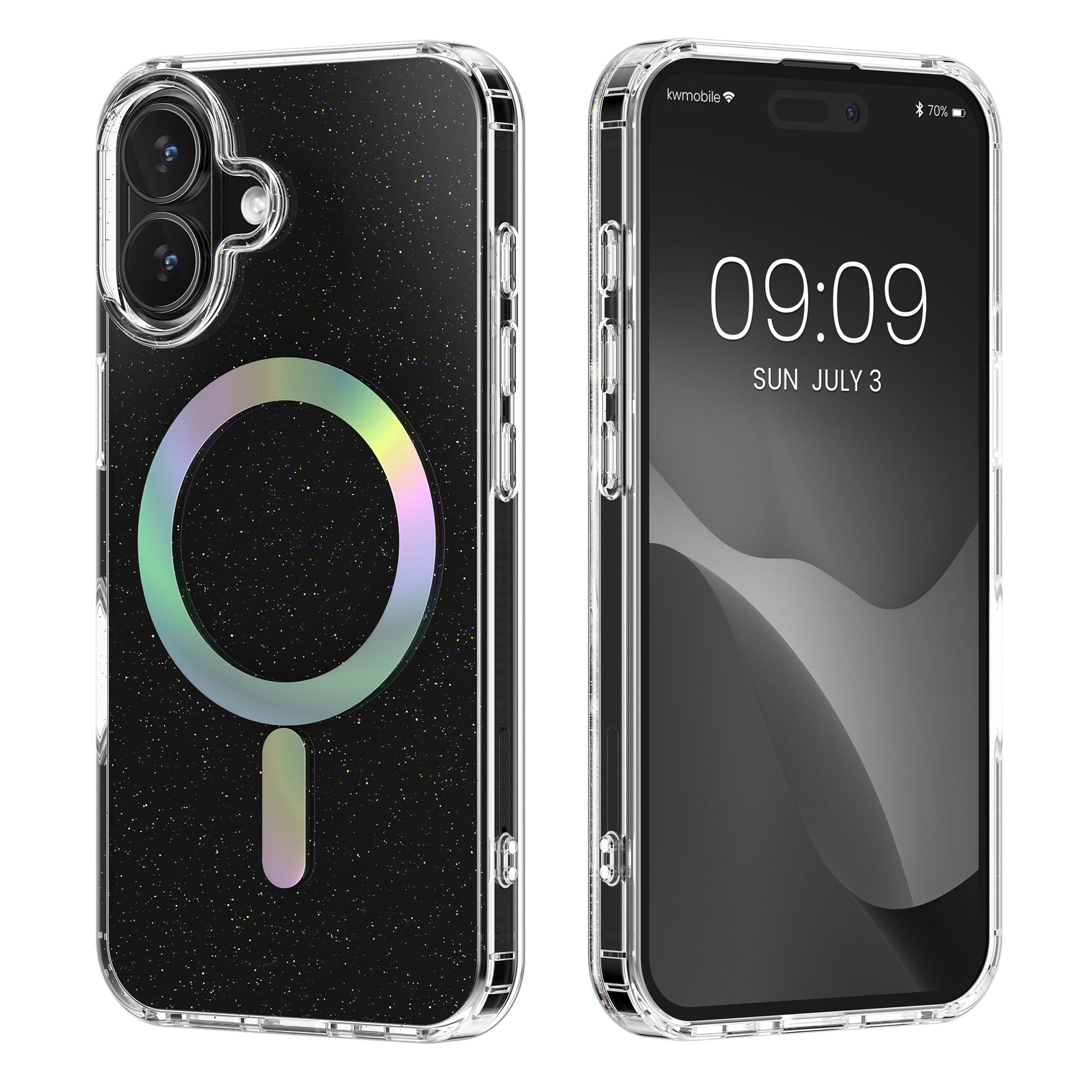 Magnetický kryt na mobil MagSafe Apple iPhone 16 kwmobile - třpytivá
