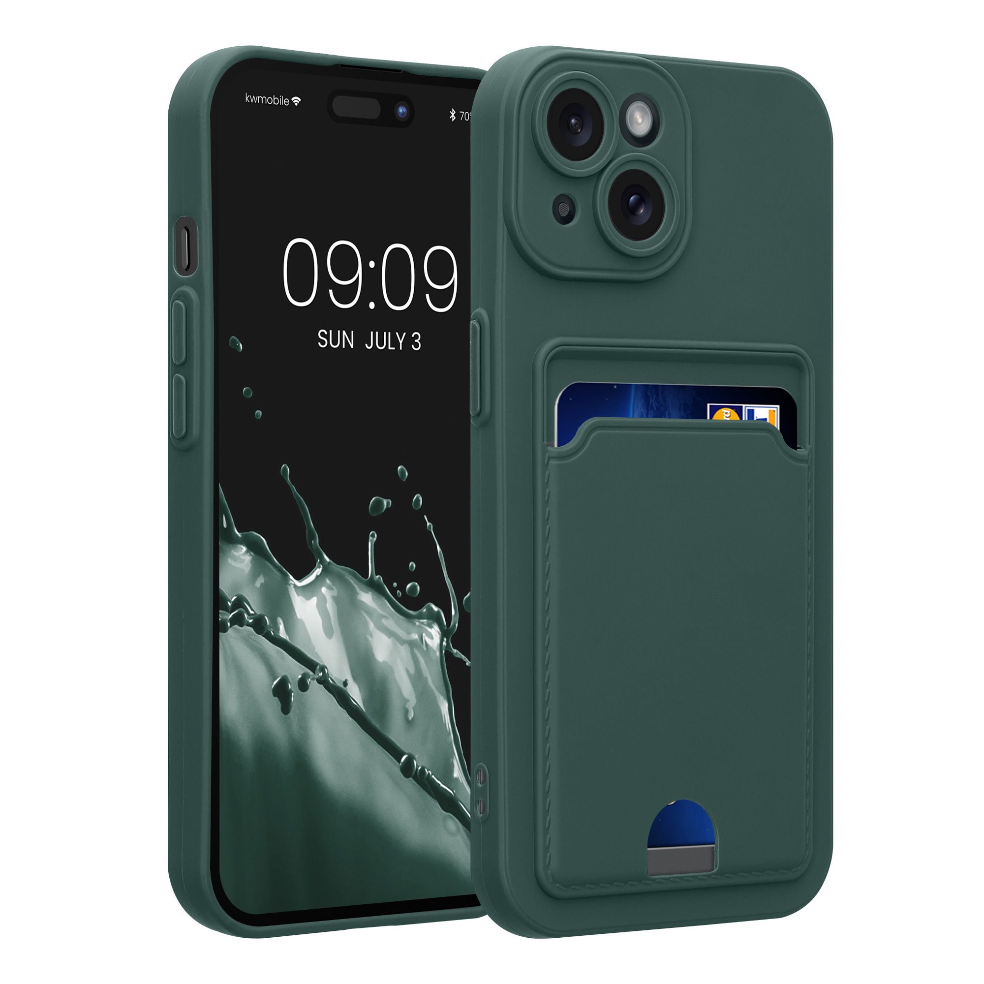 Nabíječka kwmobile slim iPhone 15 zelená