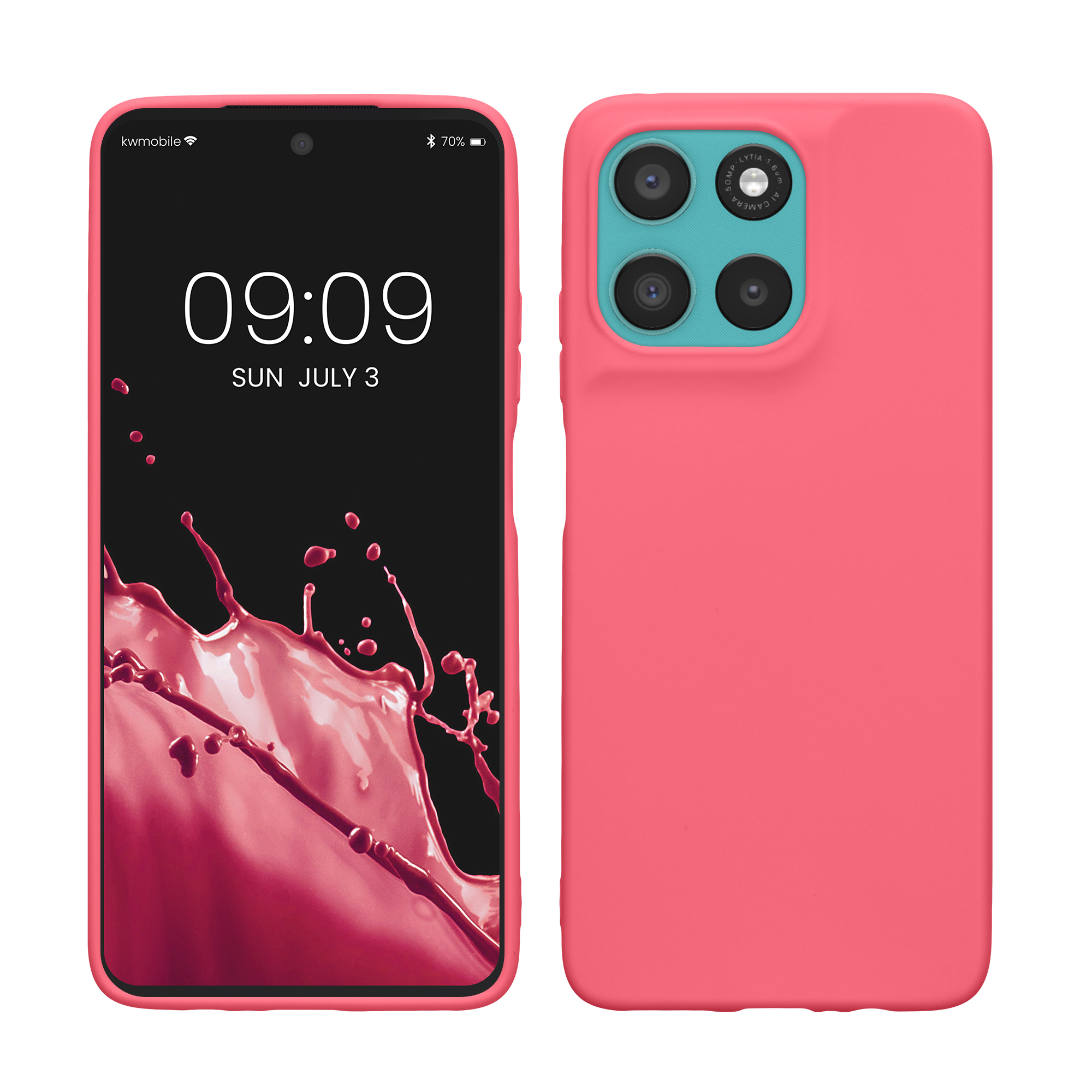 Pouzdro pro Motorola Moto G57 Power / Moto G67 Power kwmobile TPU - neonově korálová matný
