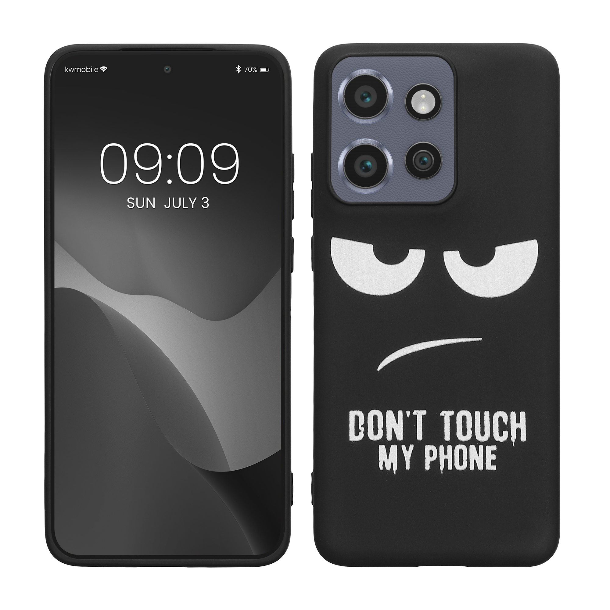 Kryt na mobil Motorola Edge 60 Neo / Edge 50 Neo / ThinkPhone 25 kwmobile TPU motiv don't touch my p bílá / černá