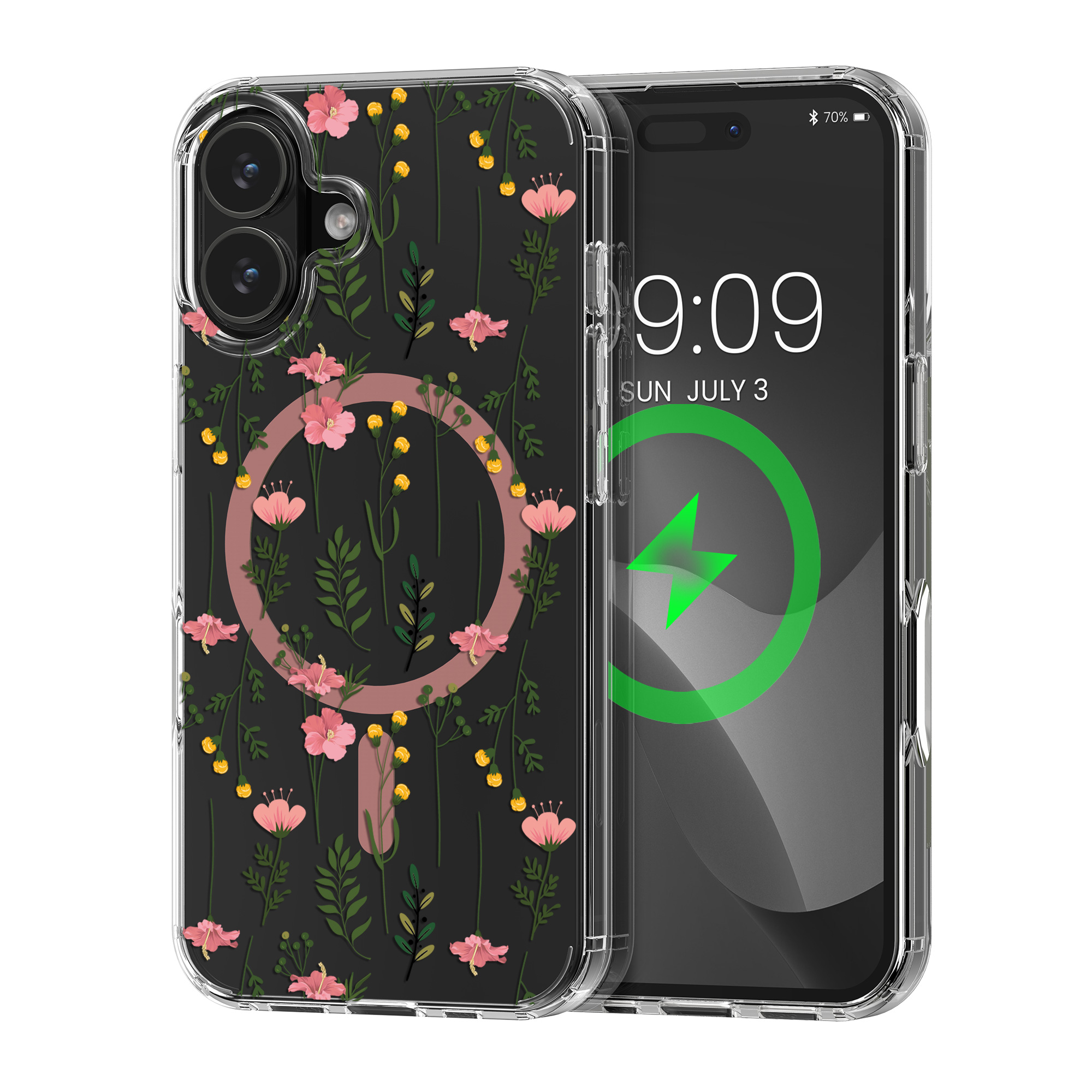 Čiré pouzdro na telefon pro Apple iPhone 17 kwmobile MagSafe TPU - motiv nenápadné polní květiny