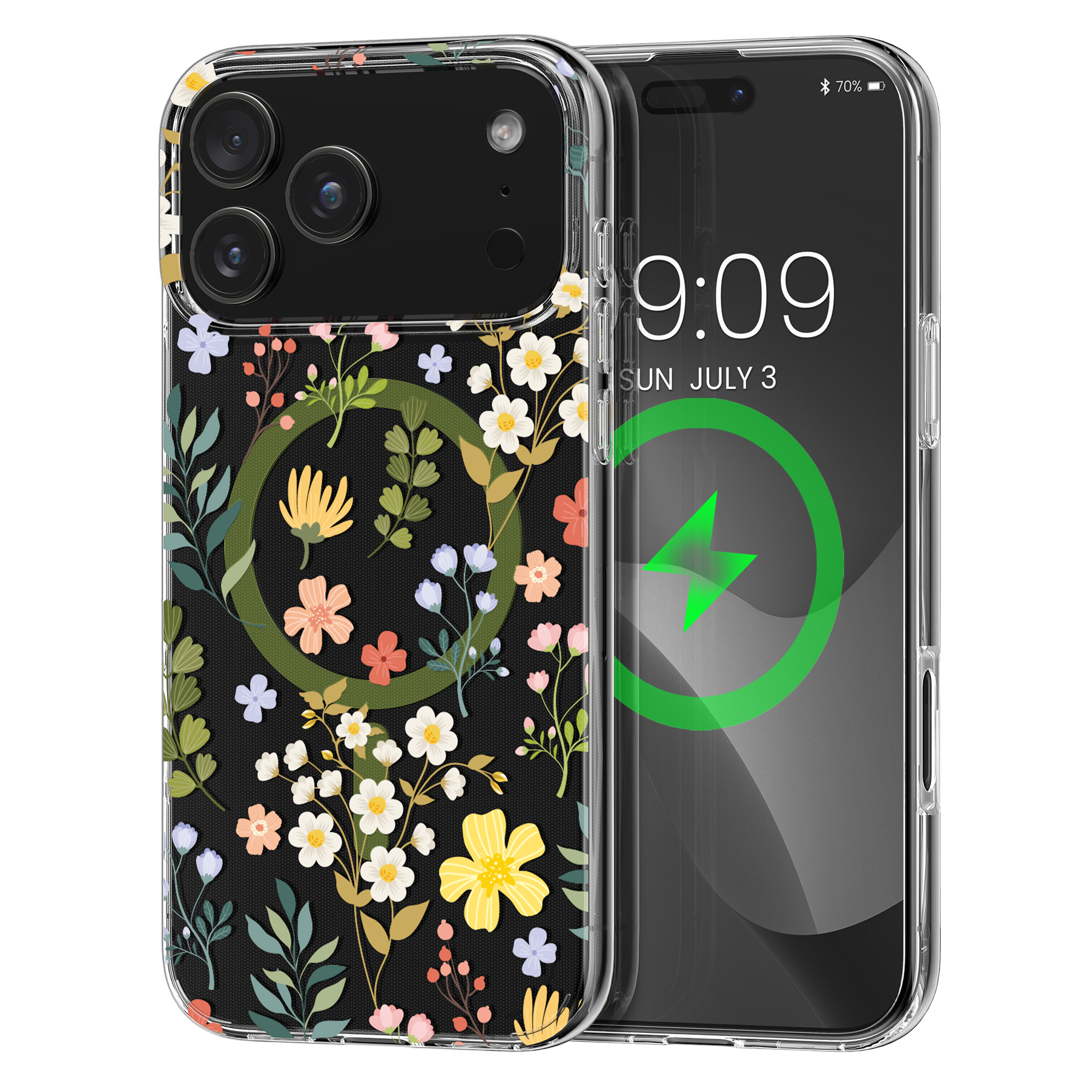 Čiré pouzdro na telefon pro Apple iPhone 18 Pro Max / iPhone 17 Pro Max kwmobile MagSafe TPU - motiv okouzlující květiny