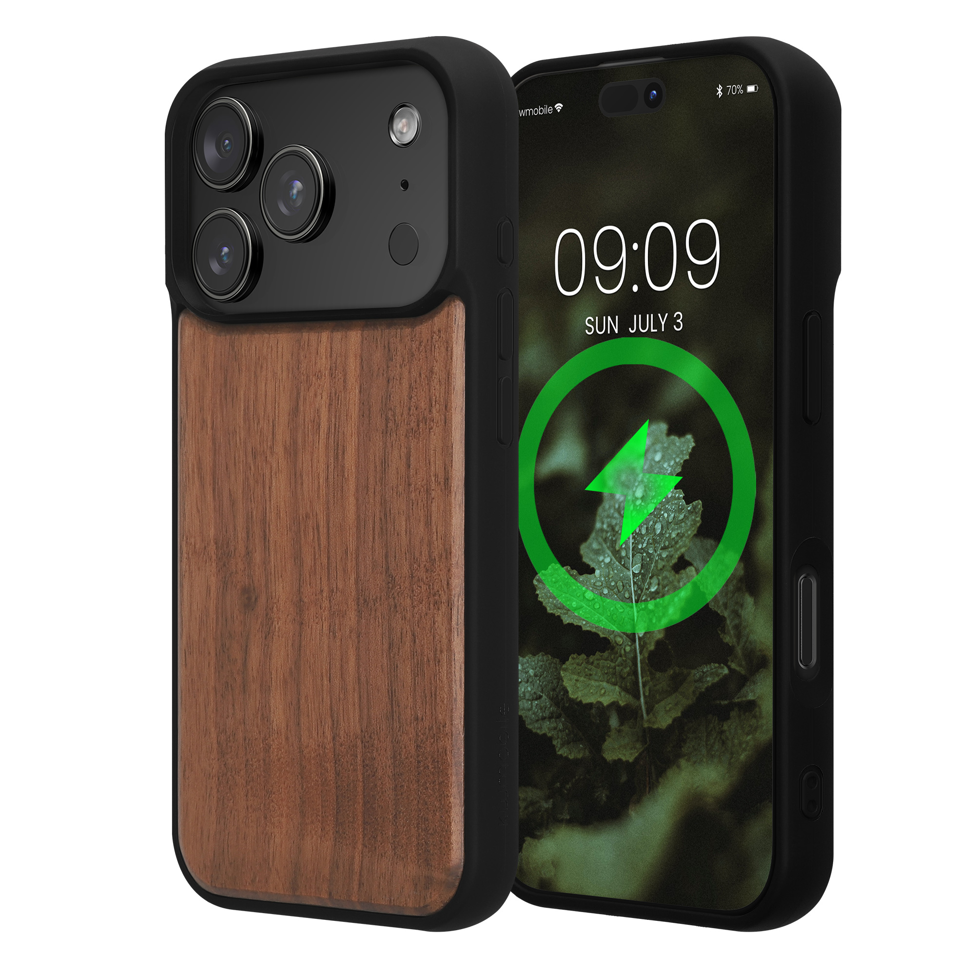 Ochranné pouzdro z pravého dřeva pro Apple iPhone 18 Pro / iPhone 17 Pro kwmobile dřevěné - dřevo, tmavě hnědá