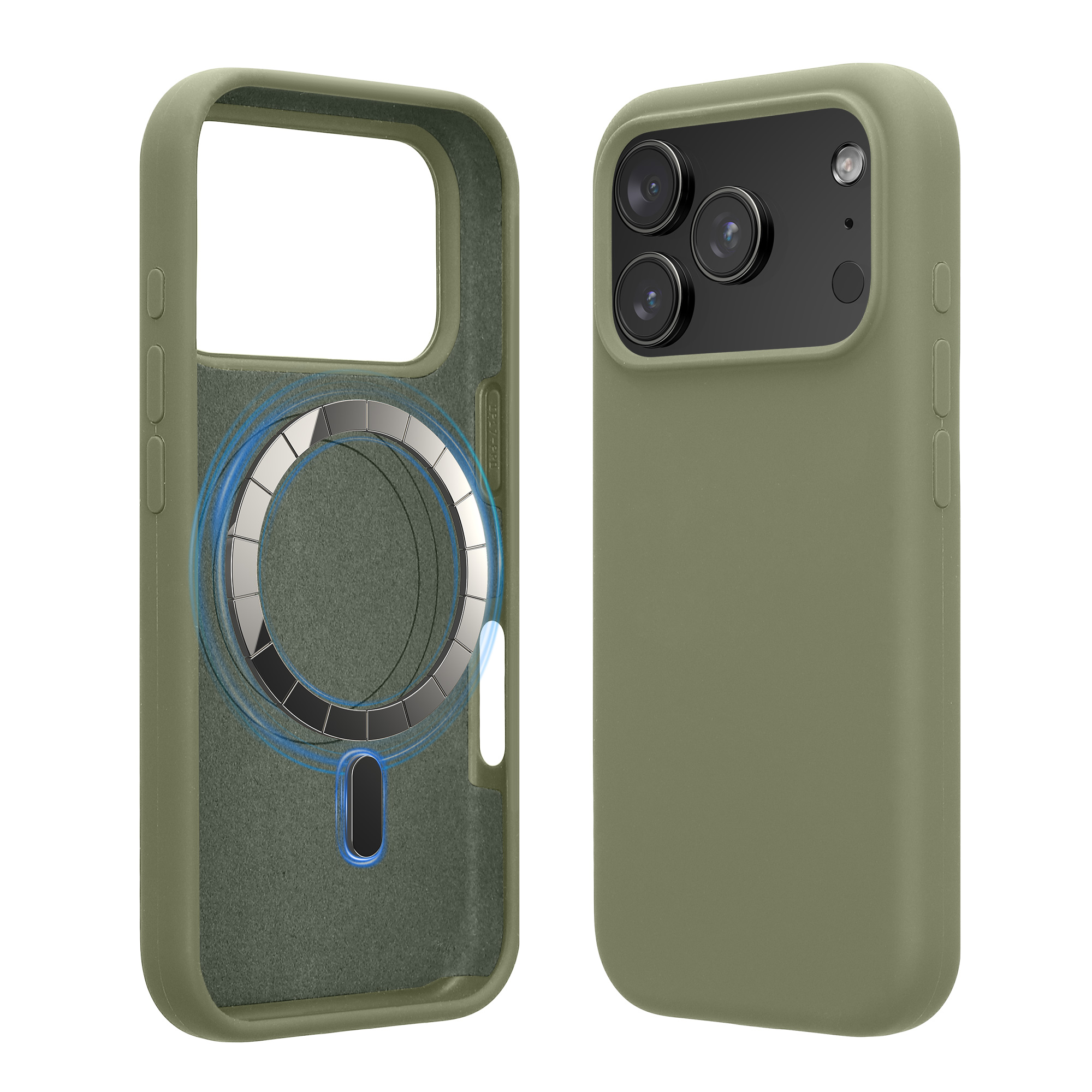 TPU silikonové pouzdro pro Apple iPhone 18 Pro / iPhone 17 Pro kwmobile MagSafe - šedozelená