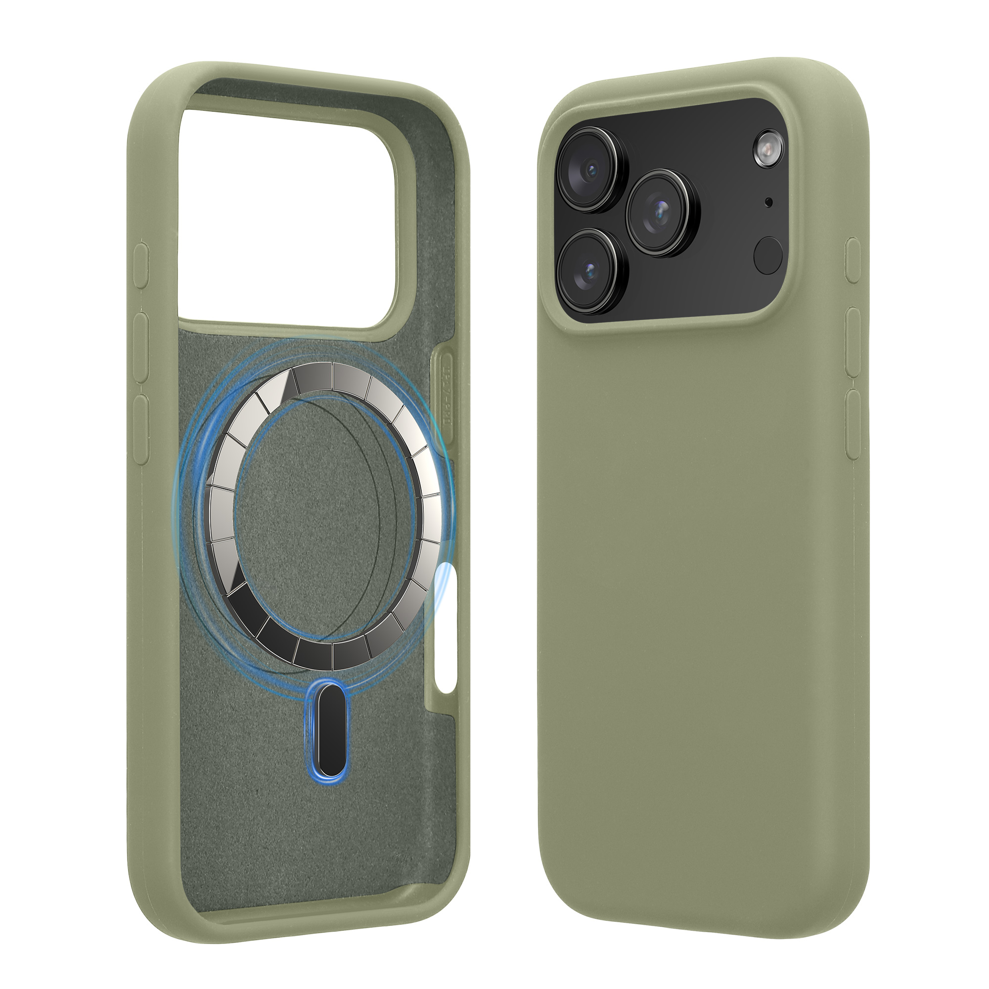TPU silikonové pouzdro pro Apple iPhone 18 Pro Max / iPhone 17 Pro Max kwmobile MagSafe - šedozelená