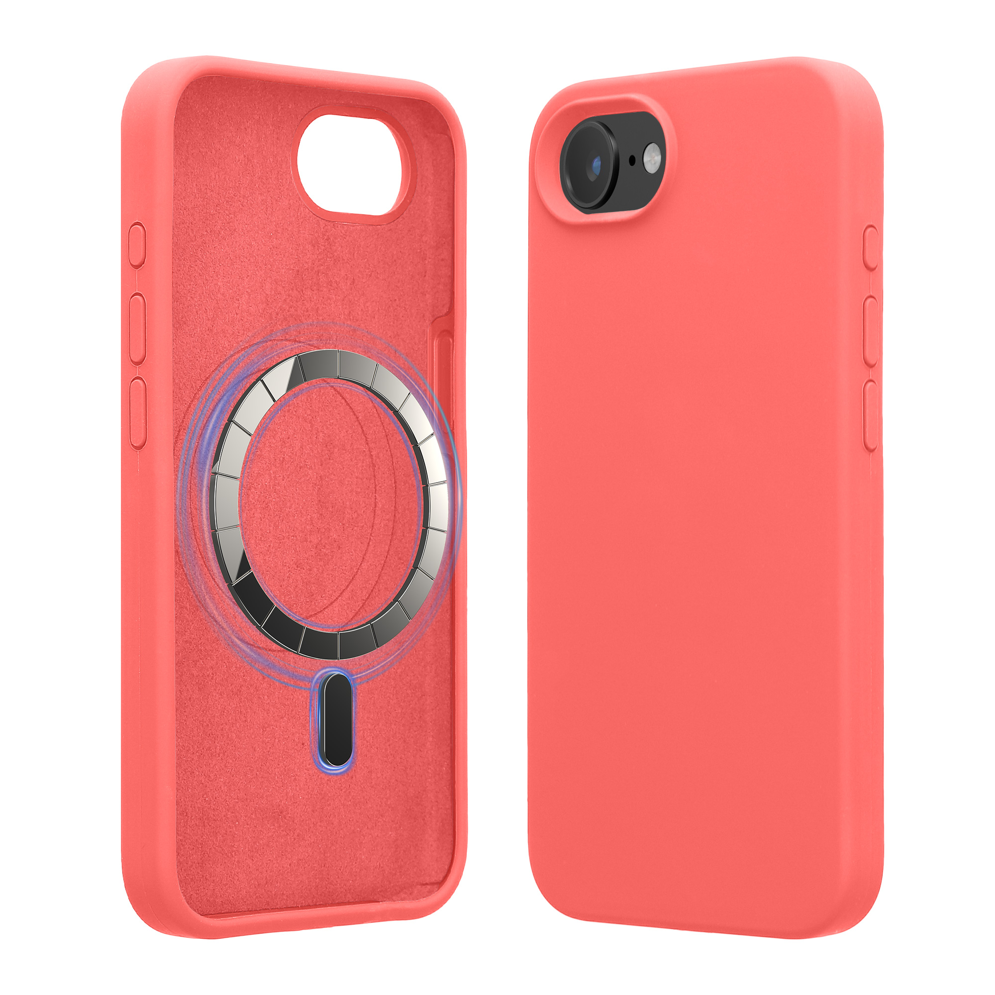TPU silikonové pouzdro pro Apple iPhone 17e / iPhone 16e kwmobile MagSafe - neonově korálová