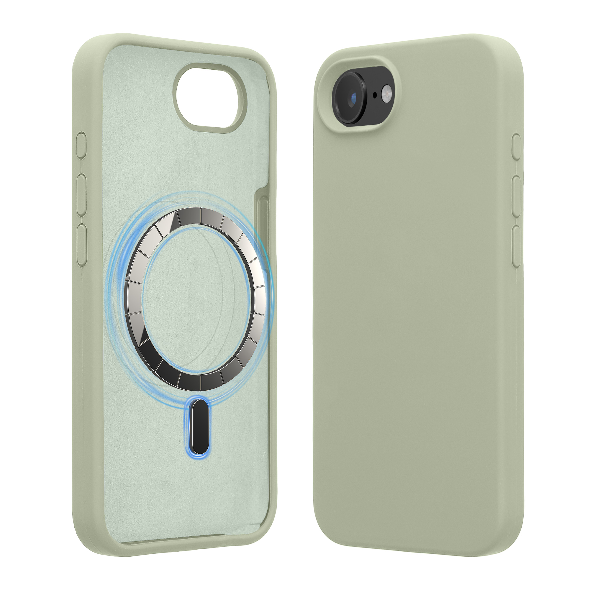 TPU silikonové pouzdro pro Apple iPhone 17e / iPhone 16e kwmobile MagSafe - šedozelená