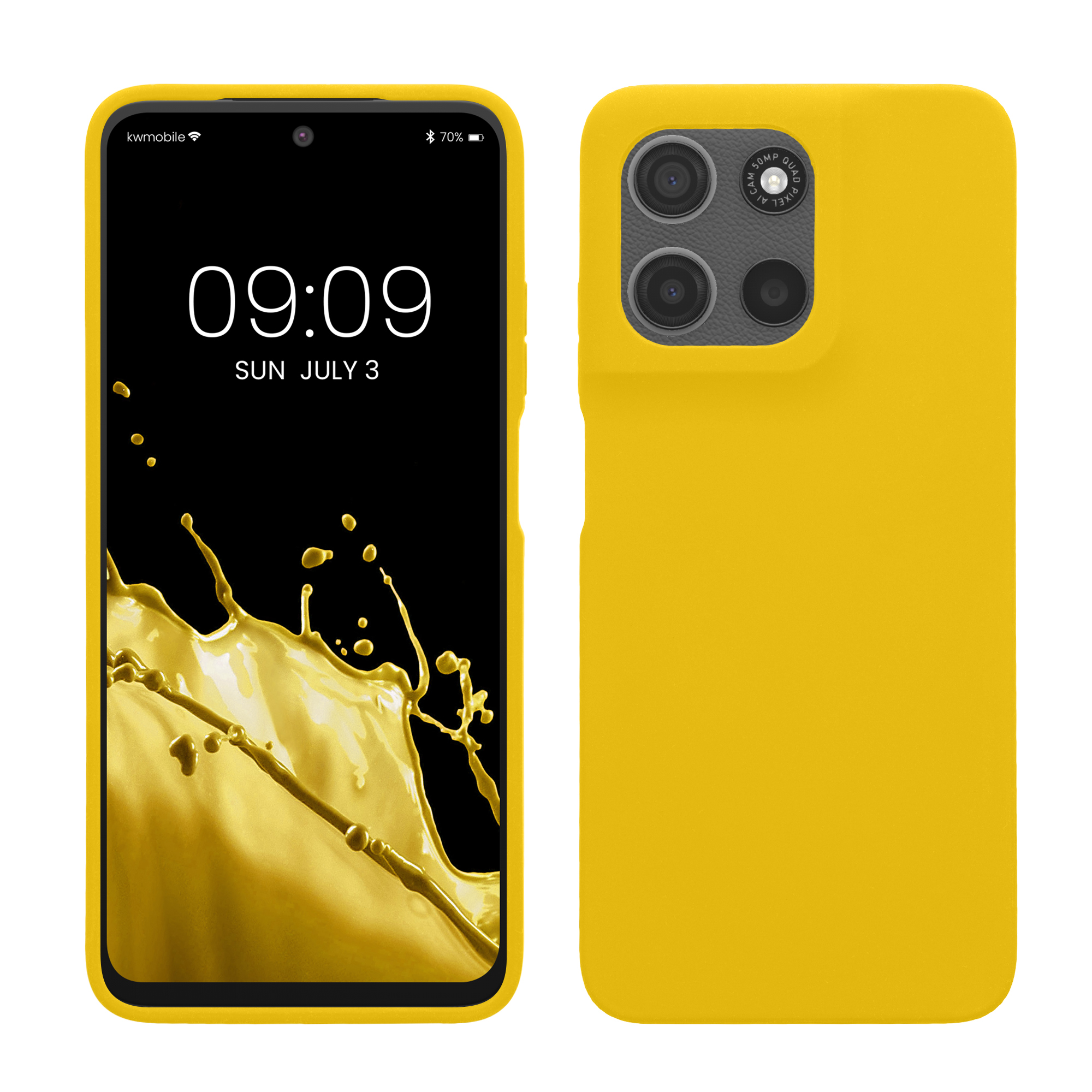 Pouzdro pro Motorola Moto G15 / G15 Power/ G17 / G17 Power kwmobile silikonové - zářivě žlutá