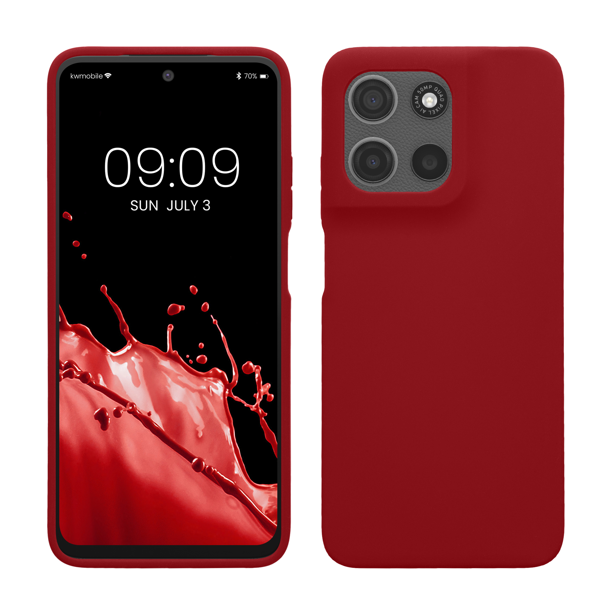 Pouzdro pro Motorola Moto G15 / G15 Power/ G17 / G17 Power kwmobile silikonové - rebarborová červená