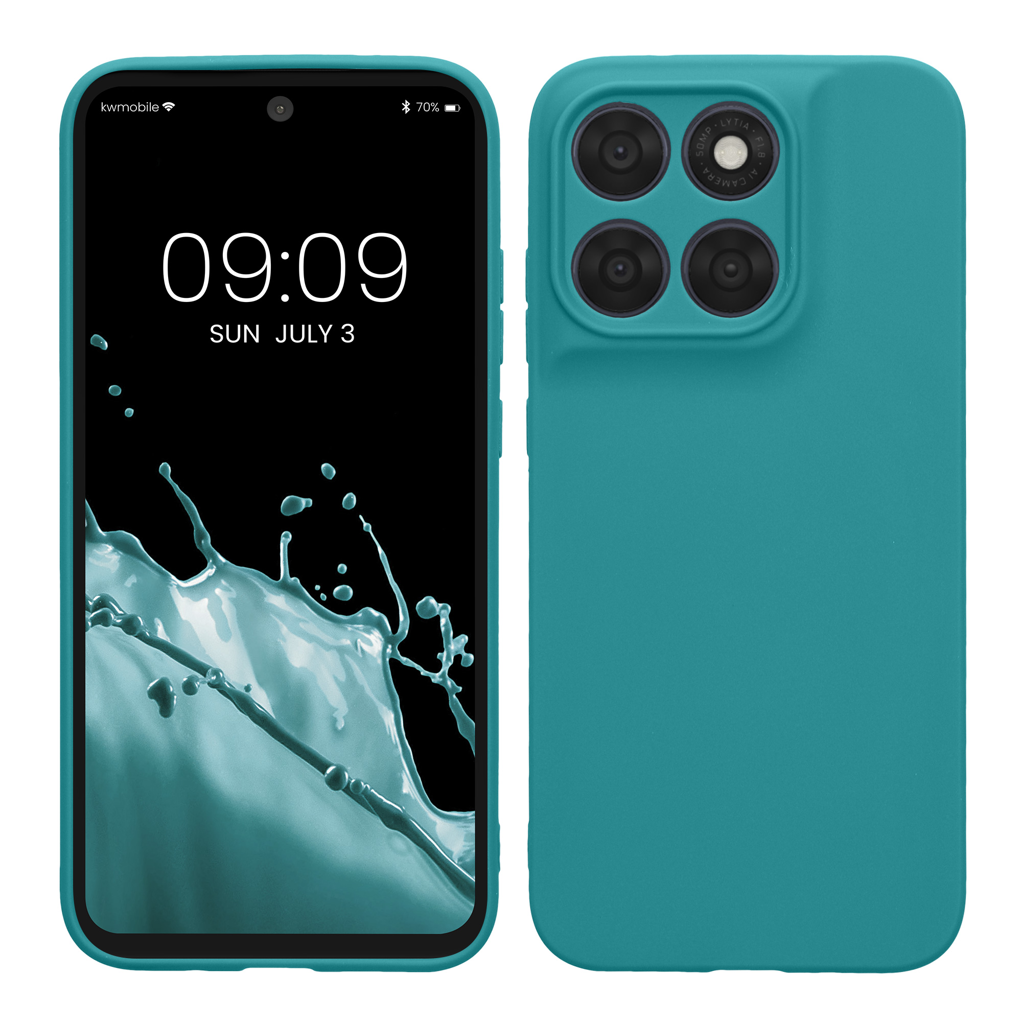 Kryt na mobil Motorola Moto G67 / G77 / G87, tenký - kwmobile, petrolejový