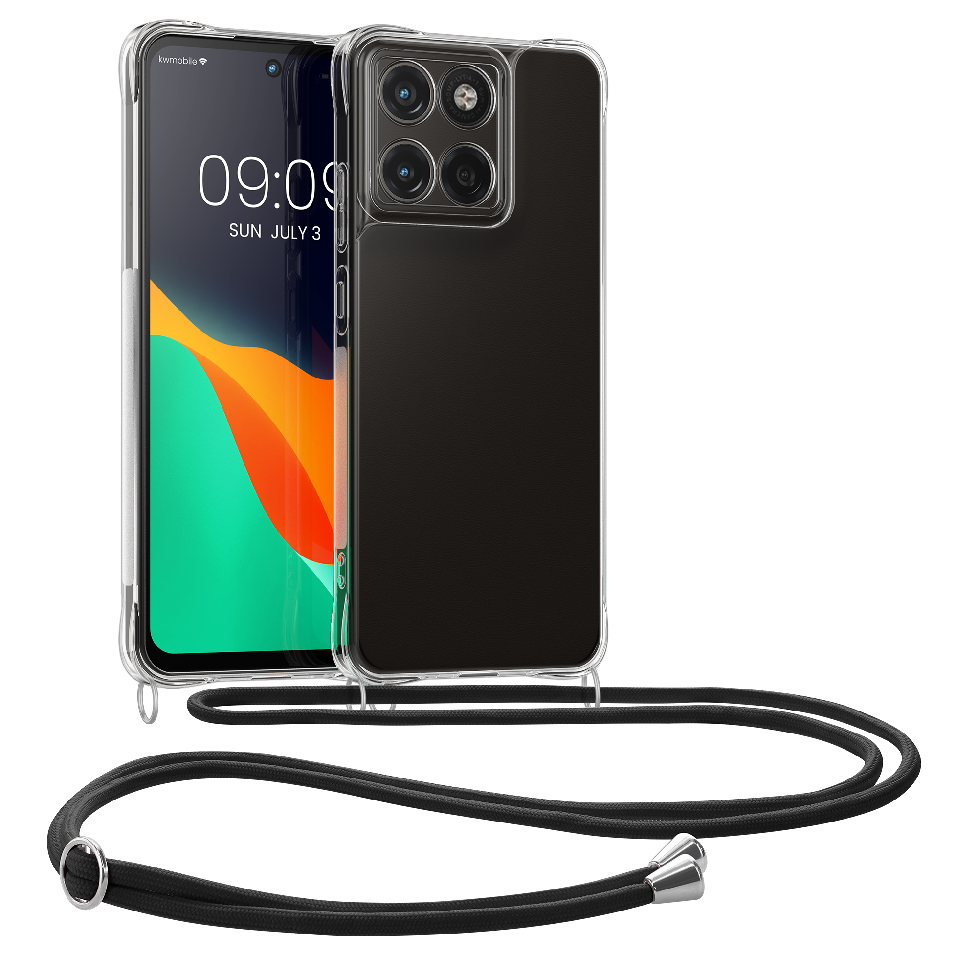 Pouzdro s popruhem (crossbody) pro Motorola Moto G67 / G77 / G87 kwmobile TPU - transparentní