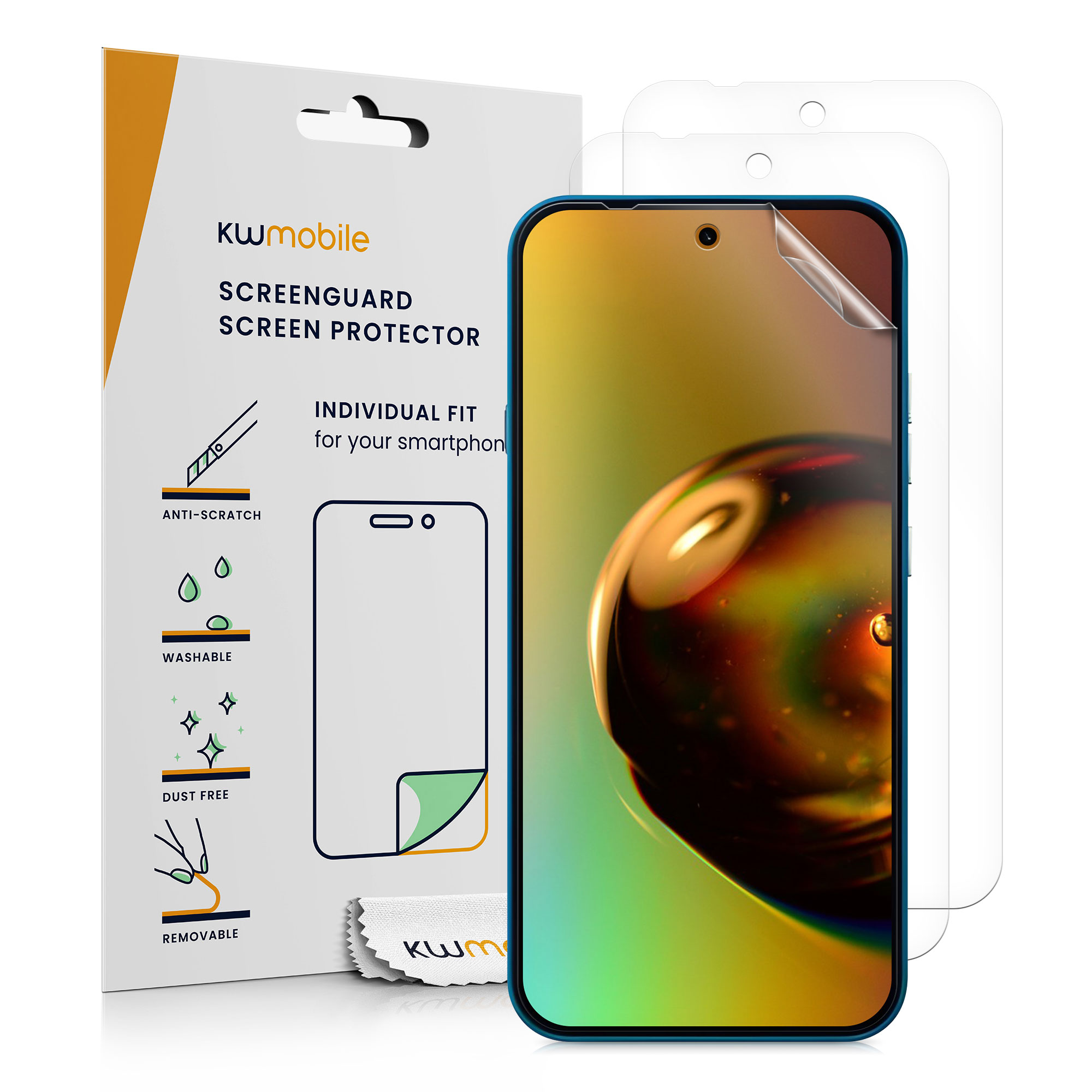 Ochranné fólie na displej pro Nothing Phone (4a) kwmobile - sada 3 čirých ochranných fólií na telefon