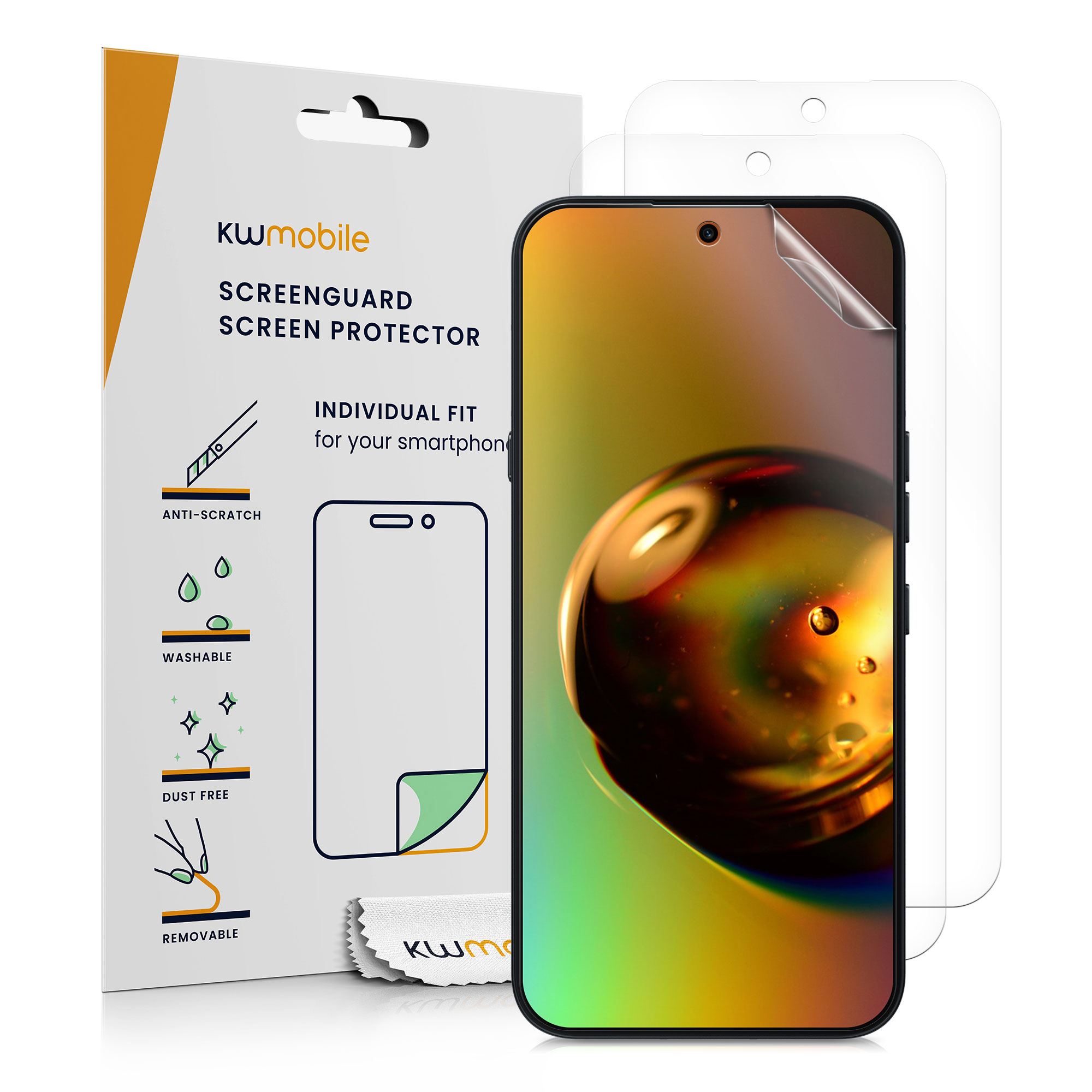 Ochranné fólie na displej pro Nothing Phone (4a) Pro kwmobile - sada 3 čirých ochranných fólií na telefon